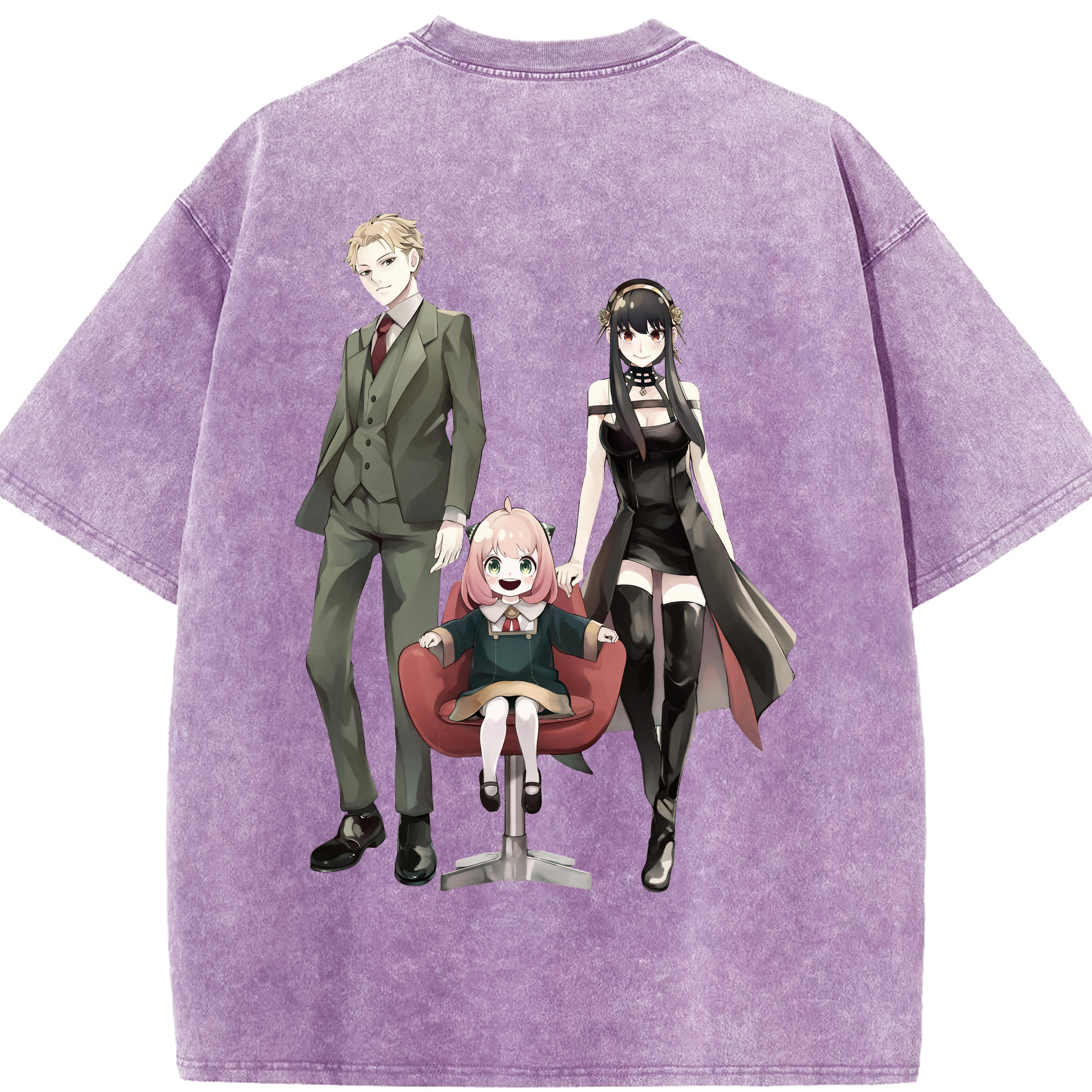 （画像用） SPY×FAMILY间谍家家酒 綿100% ヴィンテージ風 半袖Tシャツ（背面プリント）
