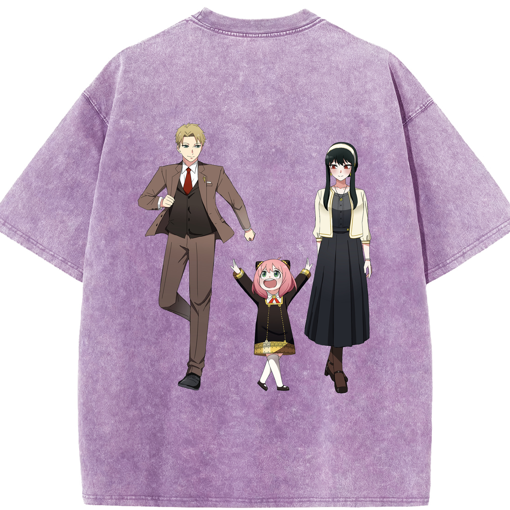 （画像用） SPY×FAMILY间谍家家酒 綿100% ヴィンテージ風 半袖Tシャツ（背面プリント）