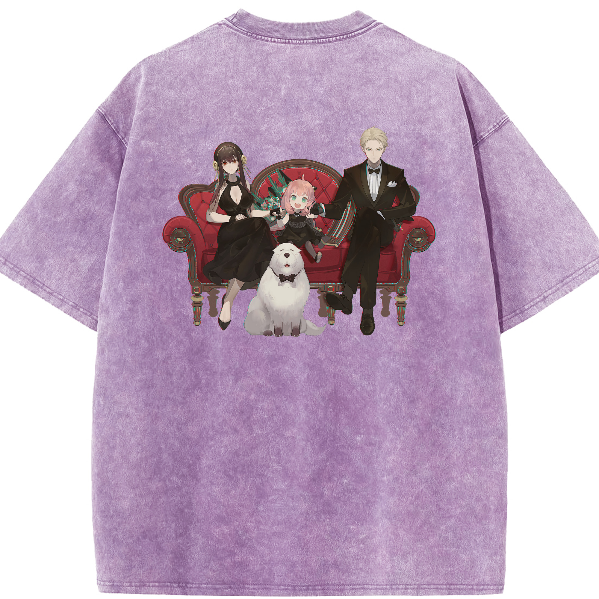 （画像用） SPY×FAMILY间谍家家酒 綿100% ヴィンテージ風 半袖Tシャツ（背面プリント）
