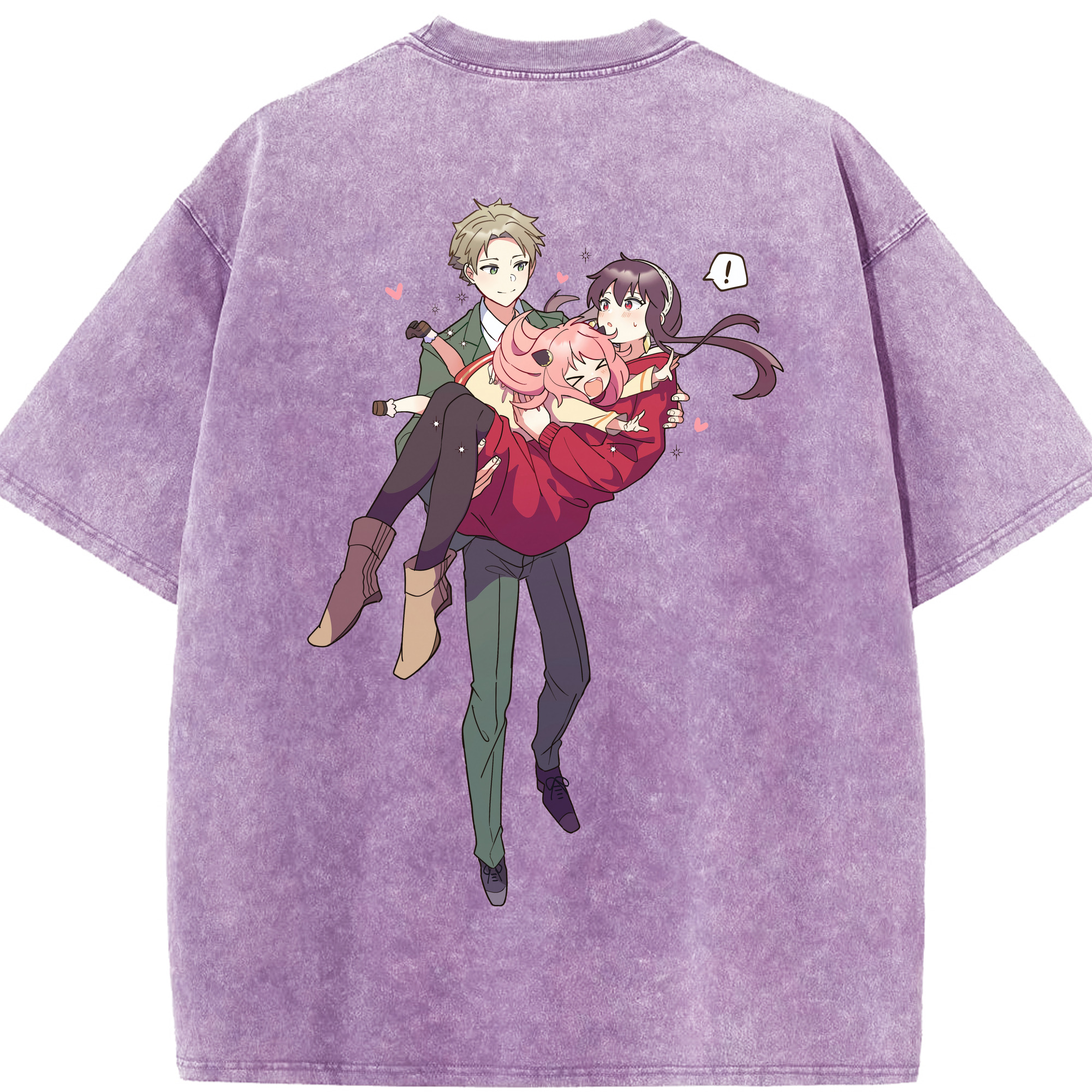 （画像用） SPY×FAMILY间谍家家酒 綿100% ヴィンテージ風 半袖Tシャツ（背面プリント）