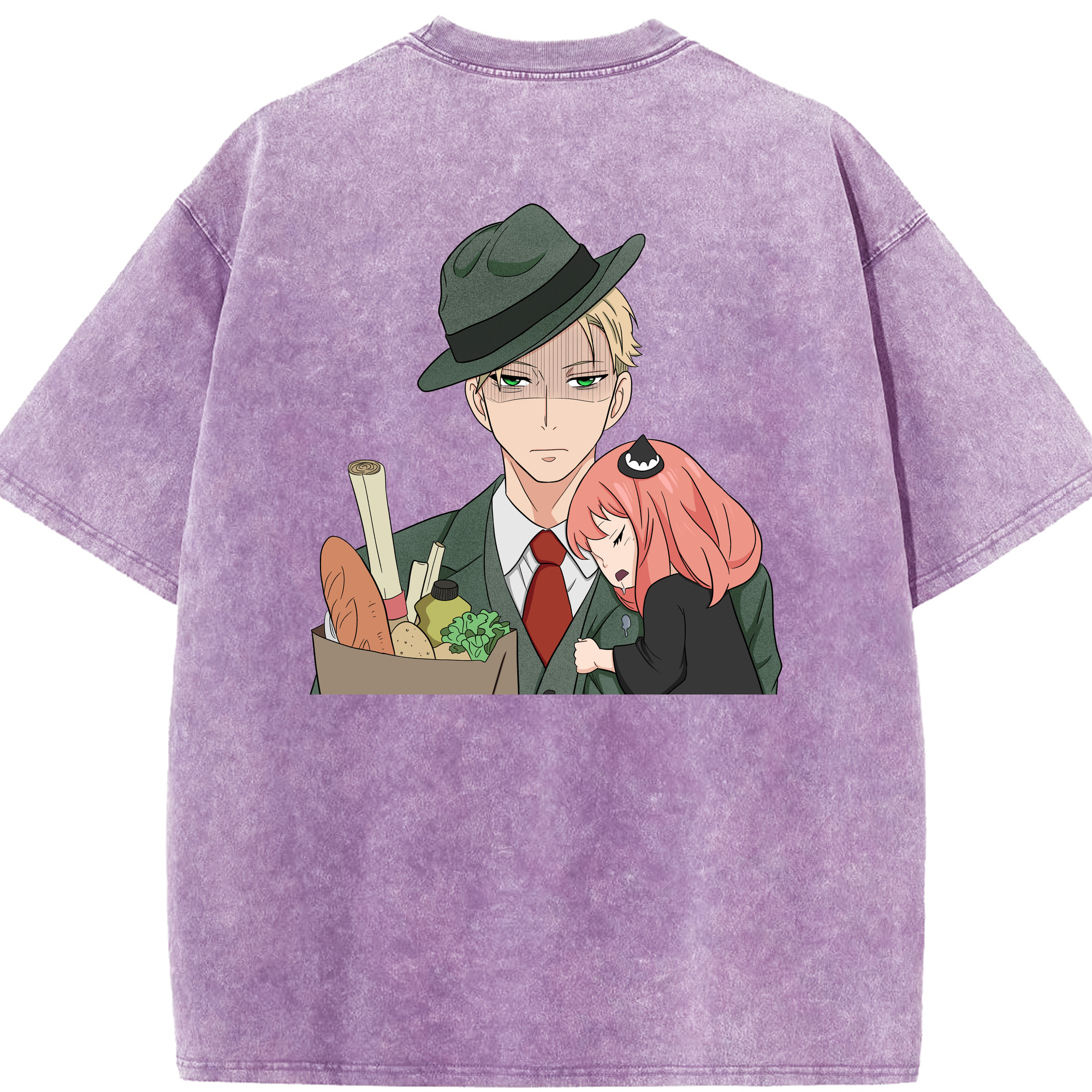 （画像用） SPY×FAMILY间谍家家酒 綿100% ヴィンテージ風 半袖Tシャツ（背面プリント）