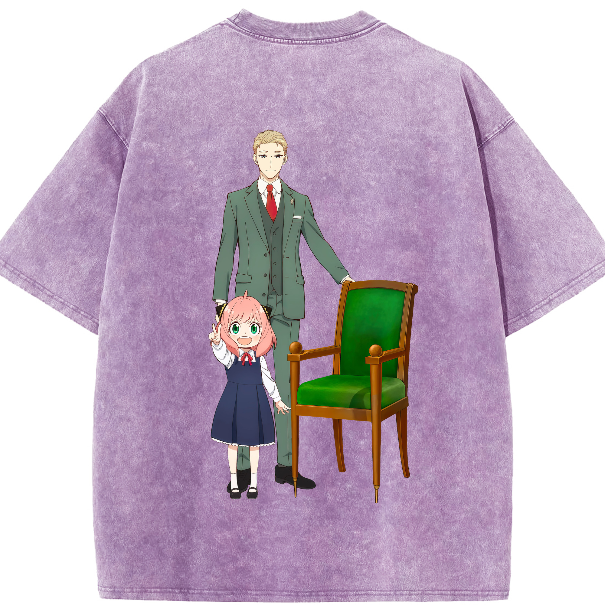 （画像用） SPY×FAMILY间谍家家酒 綿100% ヴィンテージ風 半袖Tシャツ（背面プリント）