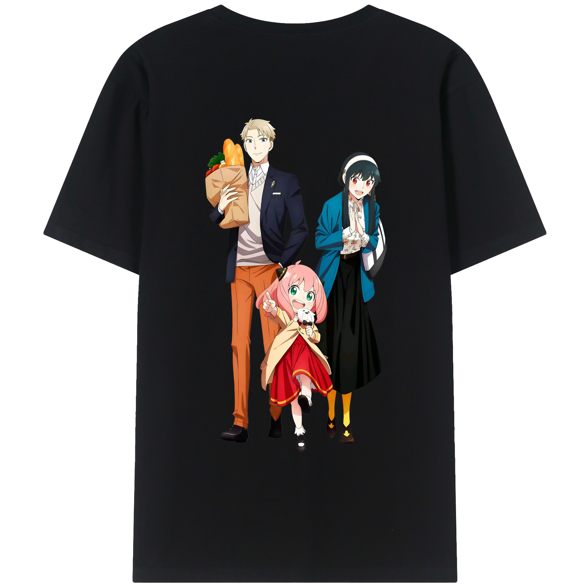 （画像用） SPY×FAMILY间谍家家酒 綿100％ メンズ半袖Tシャツ（バックプリント） 通気性