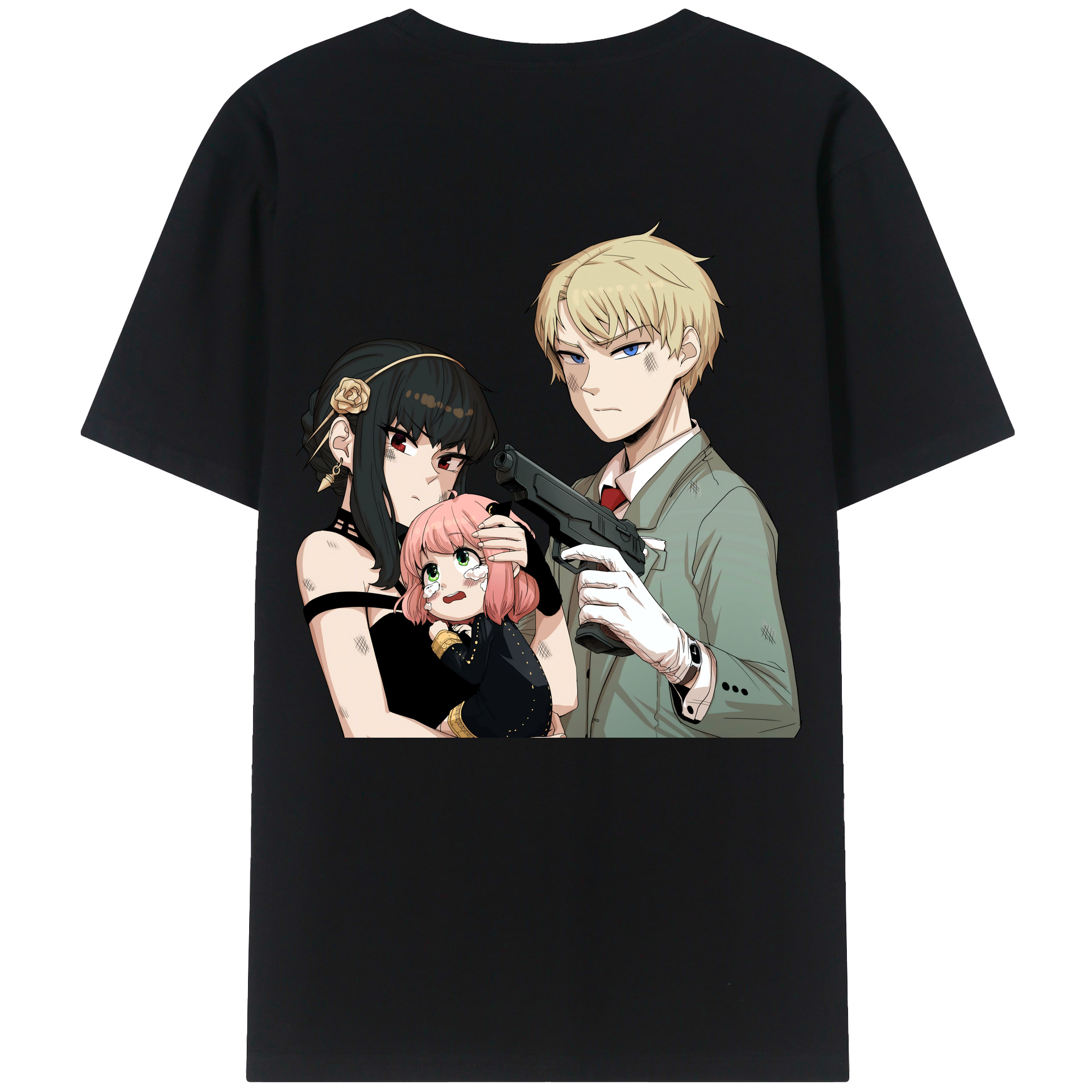 （画像用） SPY×FAMILY间谍家家酒 綿100％ メンズ半袖Tシャツ（バックプリント） 通気性