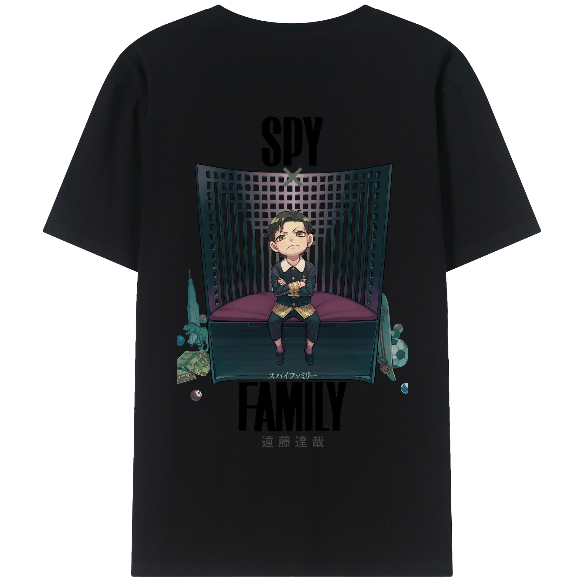 （画像用） SPY×FAMILY间谍家家酒 綿100％ メンズ半袖Tシャツ（バックプリント） 通気性