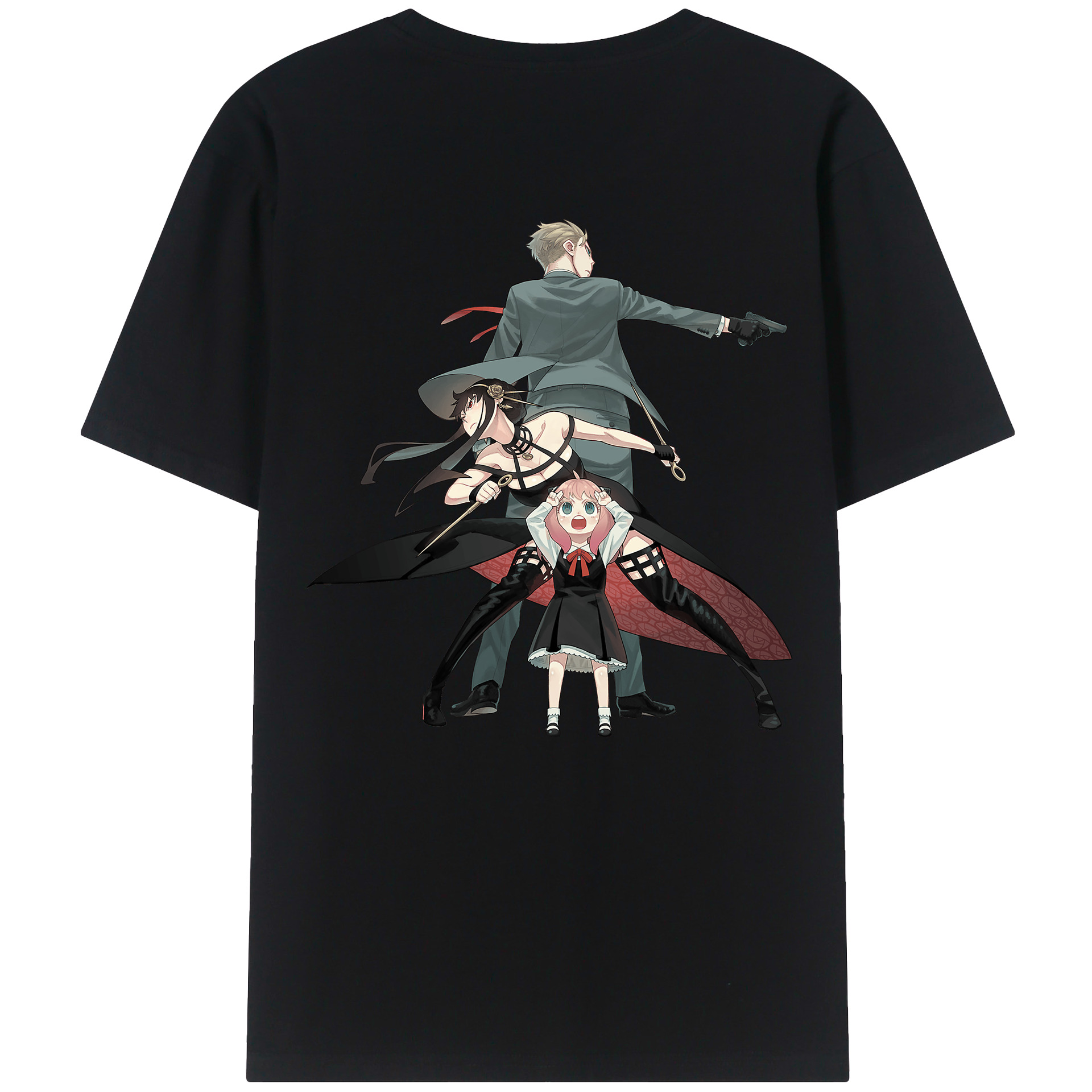 （画像用） SPY×FAMILY间谍家家酒 綿100％ メンズ半袖Tシャツ（バックプリント） 通気性