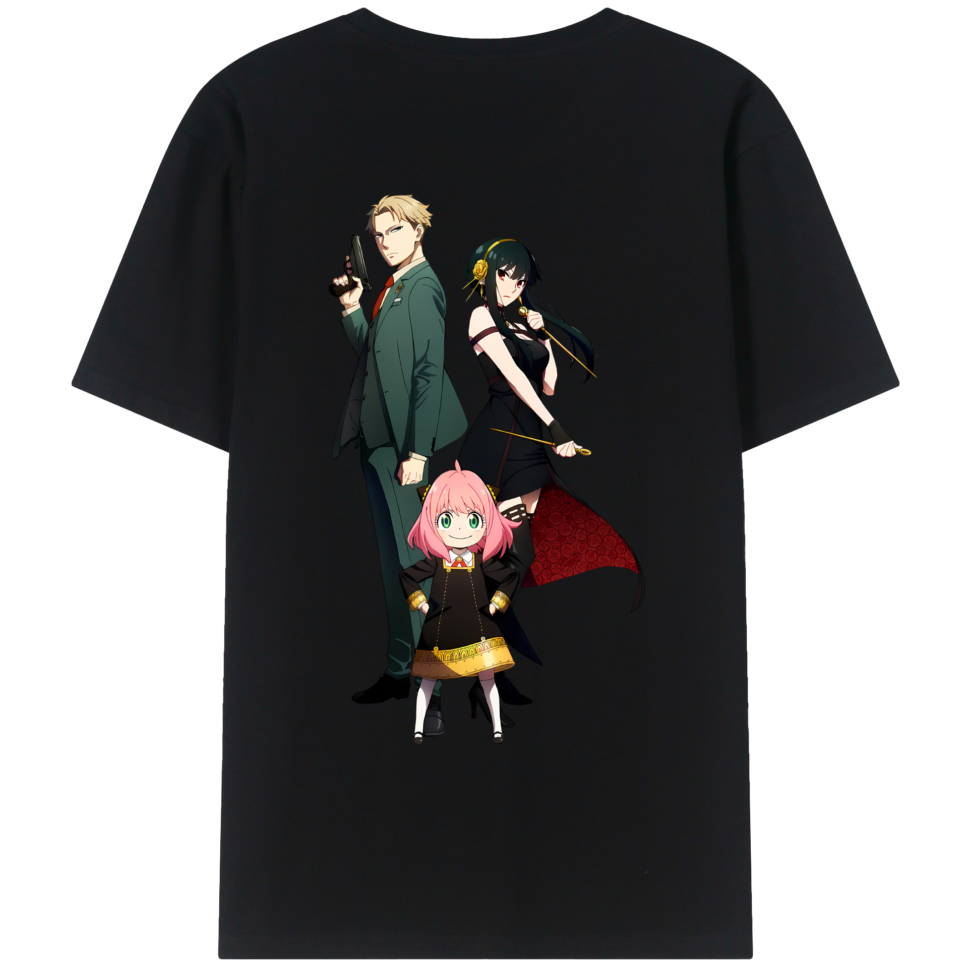 （画像用） SPY×FAMILY间谍家家酒 綿100％ メンズ半袖Tシャツ（バックプリント） 通気性