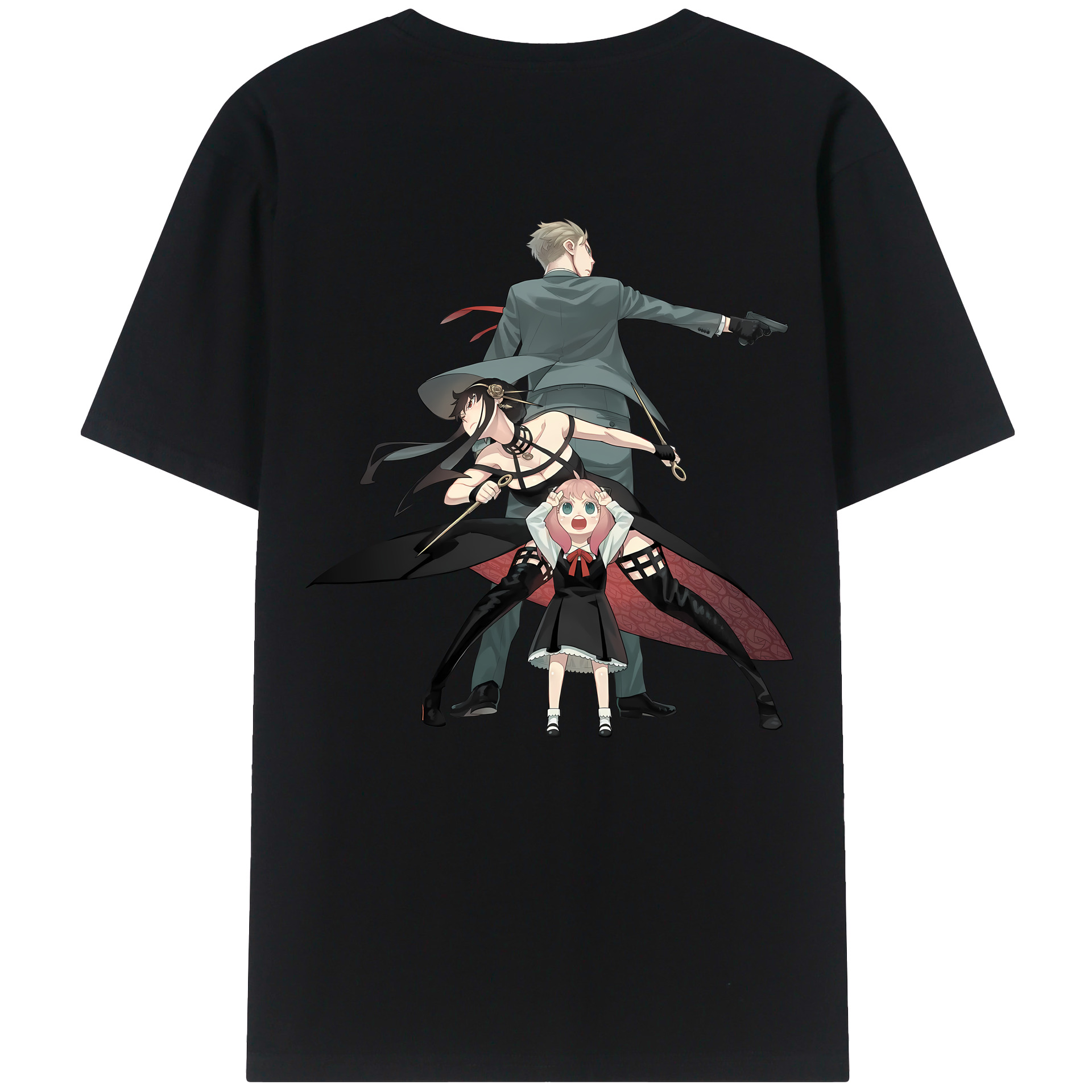 （画像用） SPY×FAMILY间谍家家酒 綿100％ メンズ半袖Tシャツ（バックプリント） 通気性