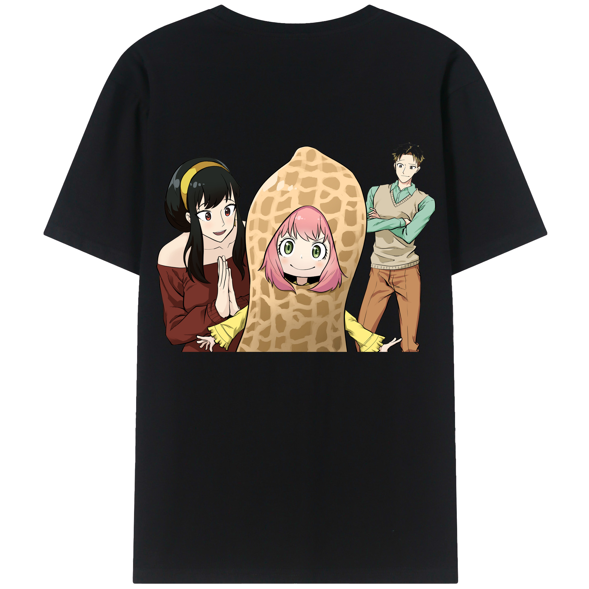 （画像用） SPY×FAMILY间谍家家酒 綿100％ メンズ半袖Tシャツ（バックプリント） 通気性