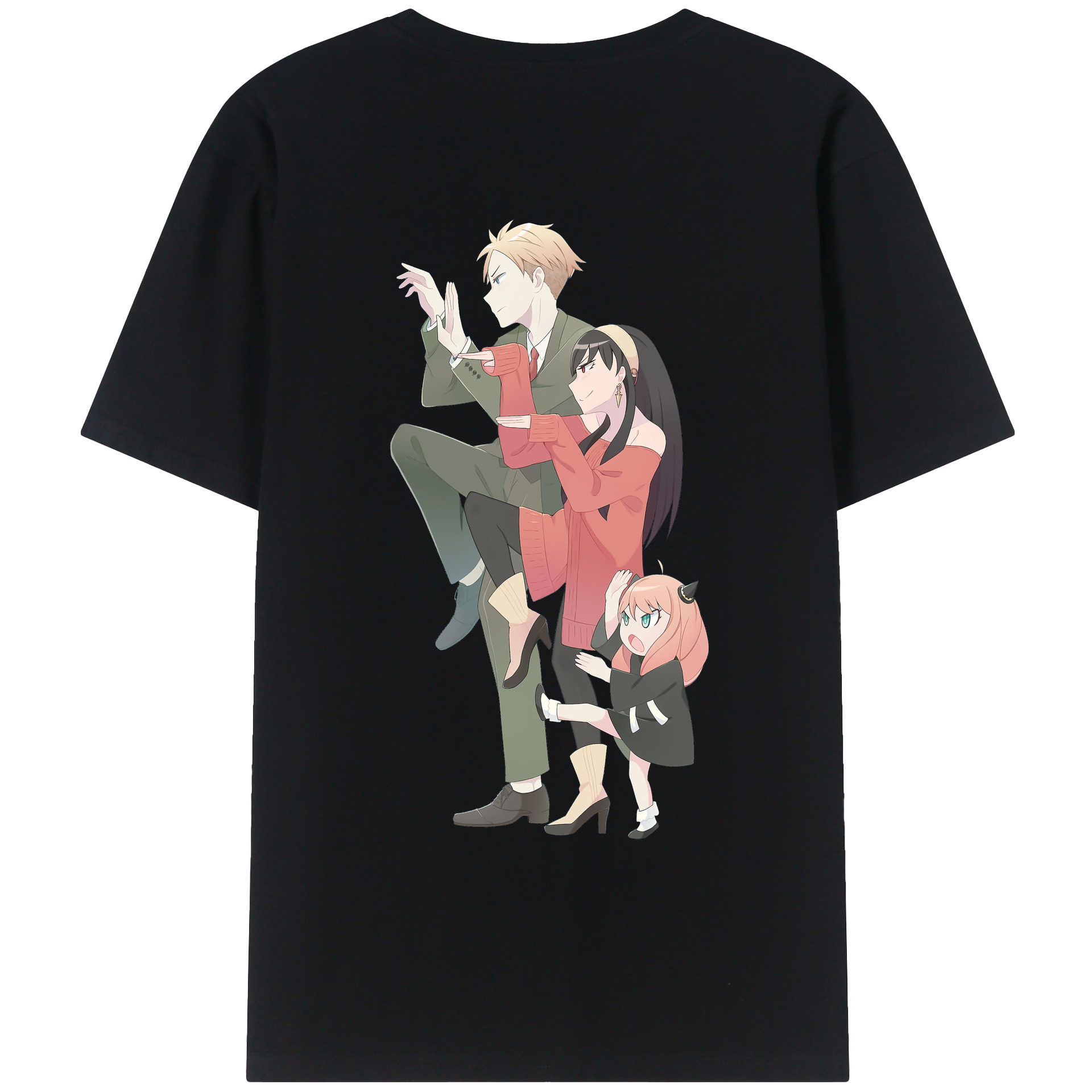 （画像用） SPY×FAMILY间谍家家酒 綿100％ メンズ半袖Tシャツ（バックプリント） 通気性