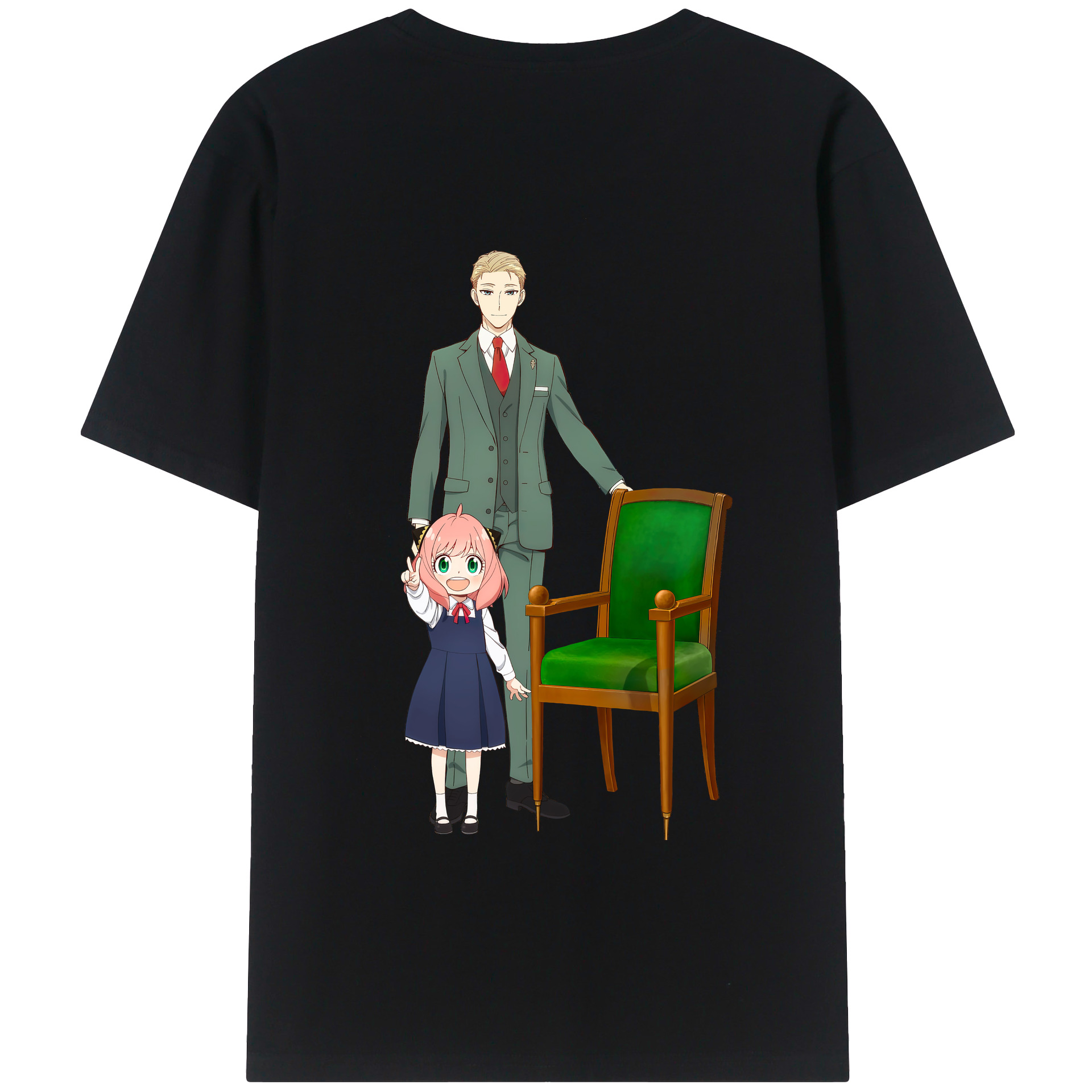 （画像用） SPY×FAMILY间谍家家酒 綿100％ メンズ半袖Tシャツ（バックプリント） 通気性