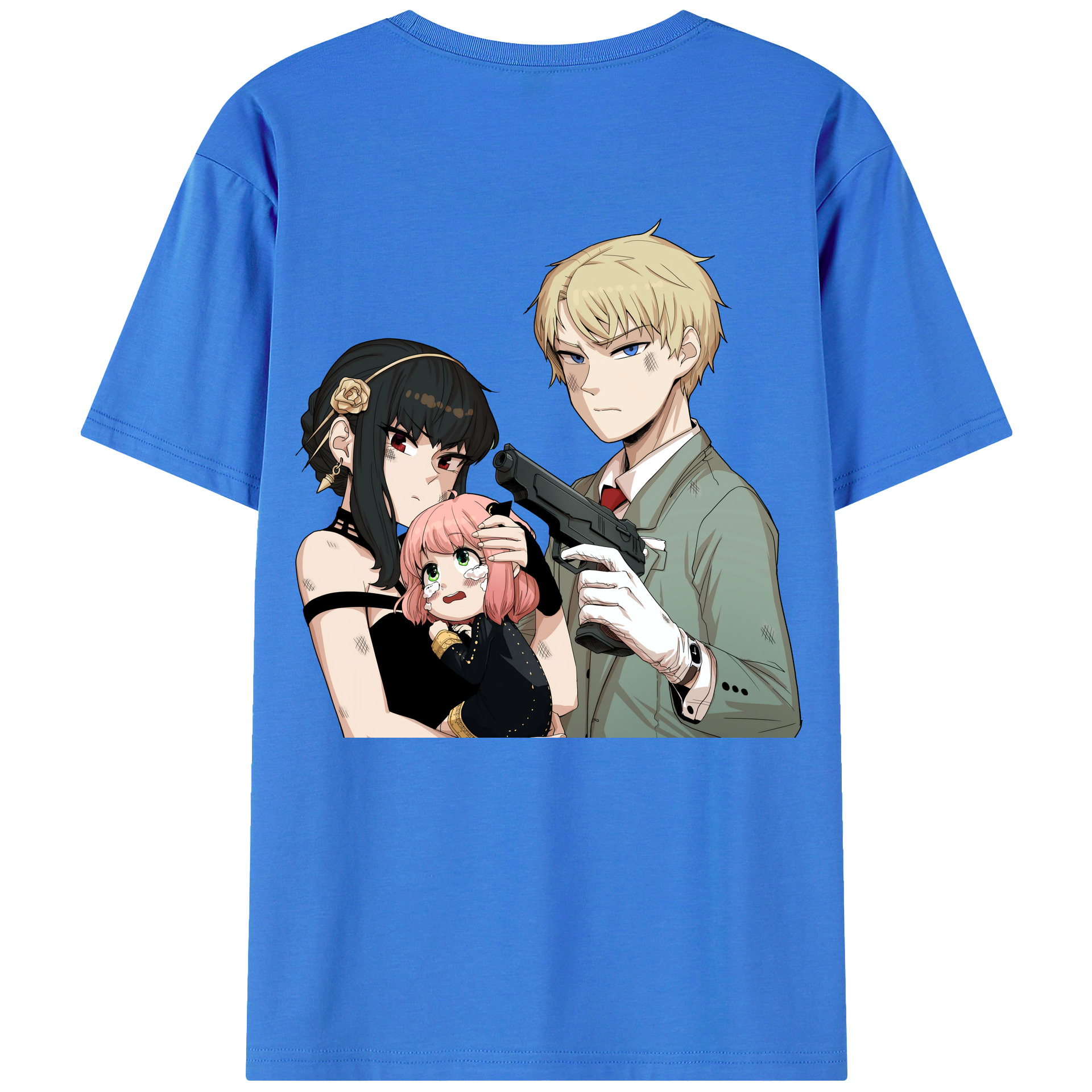 （画像用） SPY×FAMILY间谍家家酒 綿100％ メンズ半袖Tシャツ（バックプリント） 通気性