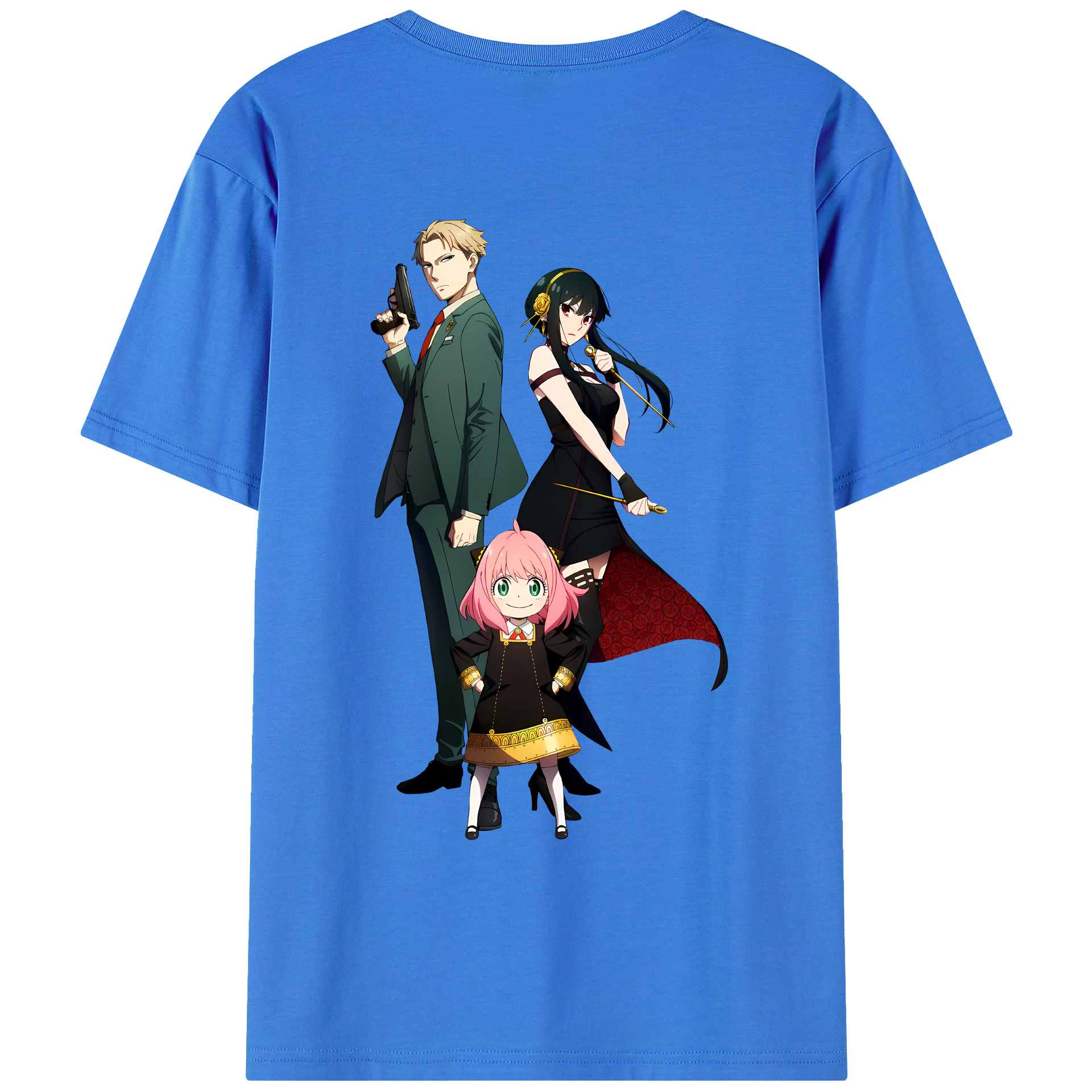 （画像用） SPY×FAMILY间谍家家酒 綿100％ メンズ半袖Tシャツ（バックプリント） 通気性
