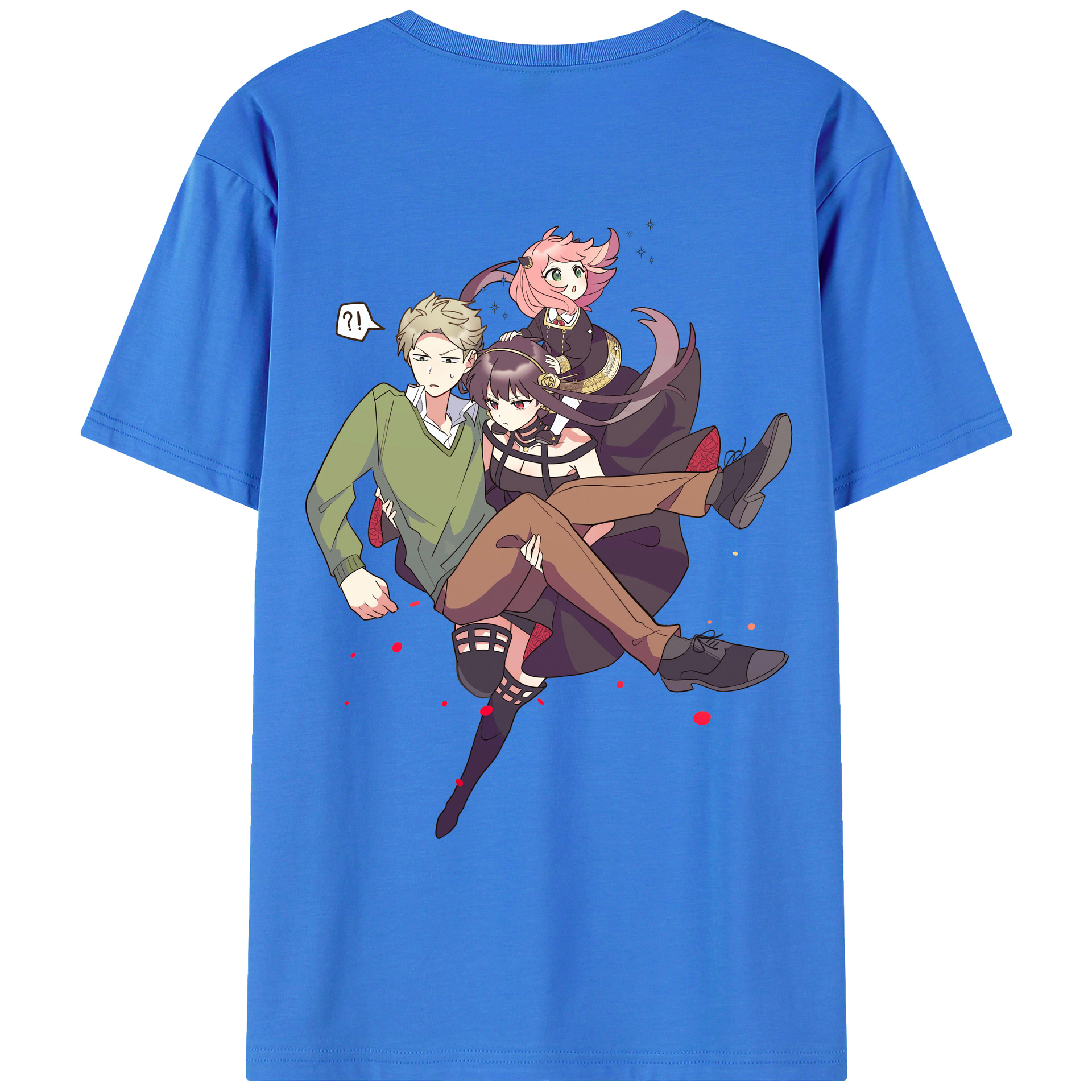 （画像用） SPY×FAMILY间谍家家酒 綿100％ メンズ半袖Tシャツ（バックプリント） 通気性