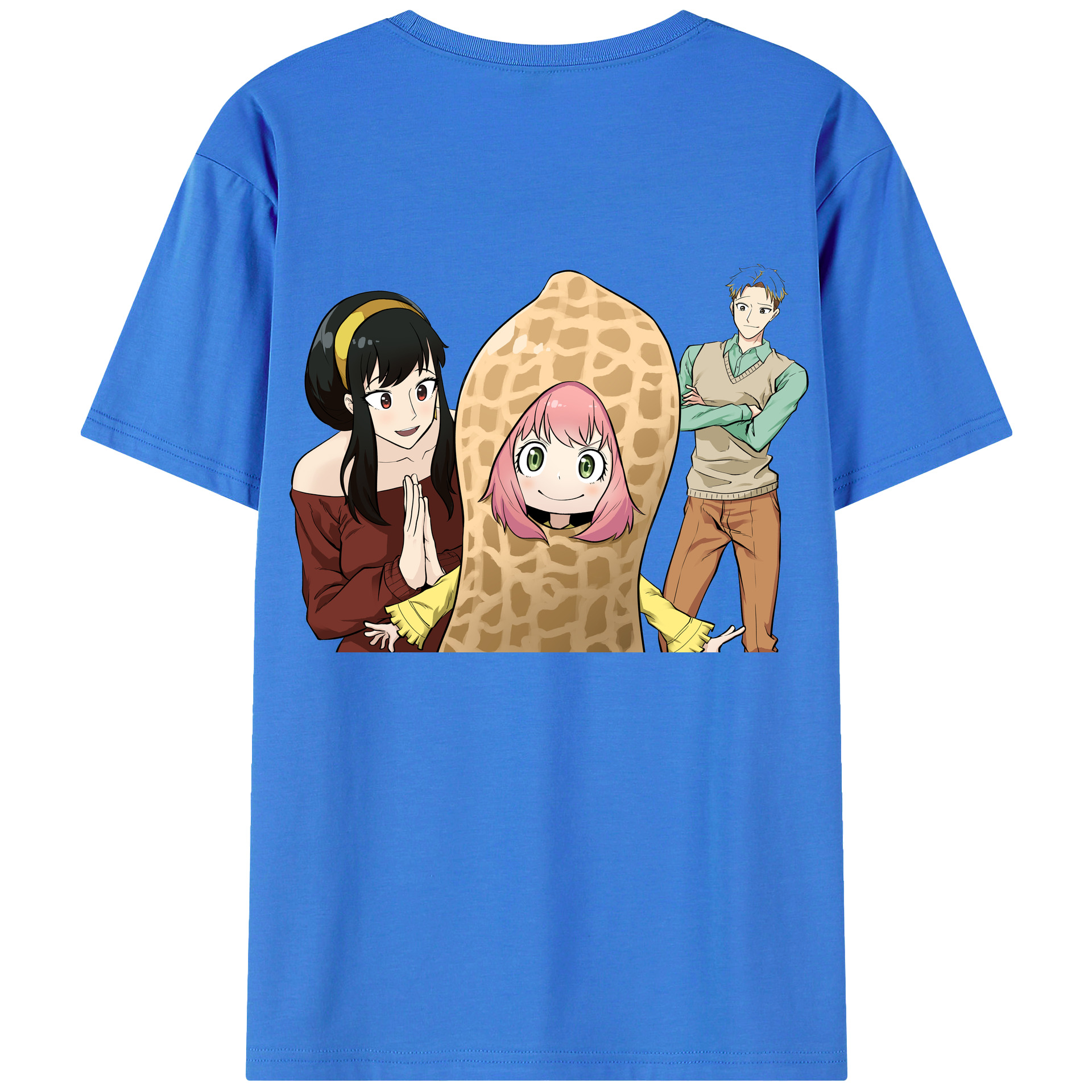 （画像用） SPY×FAMILY间谍家家酒 綿100％ メンズ半袖Tシャツ（バックプリント） 通気性