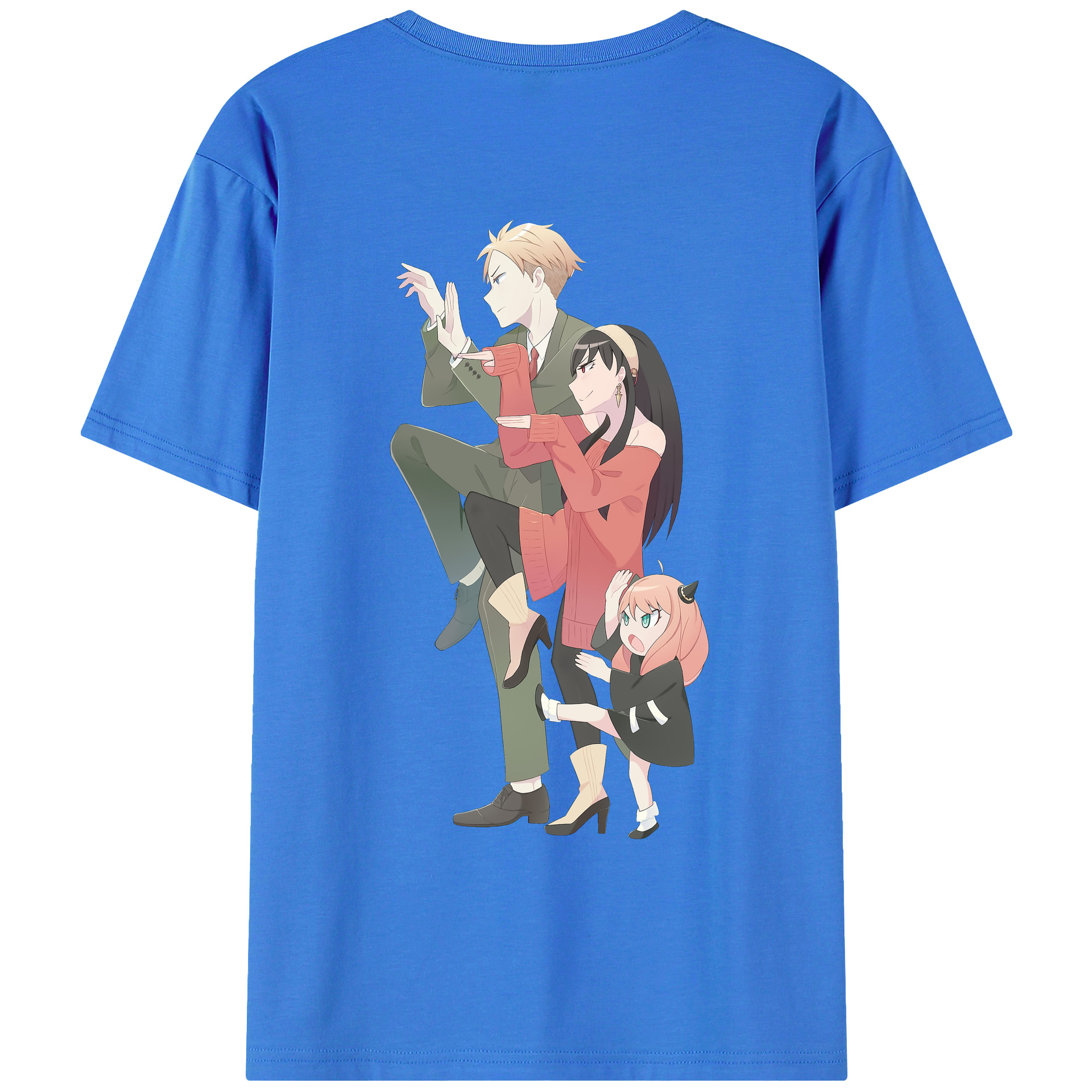 （画像用） SPY×FAMILY间谍家家酒 綿100％ メンズ半袖Tシャツ（バックプリント） 通気性