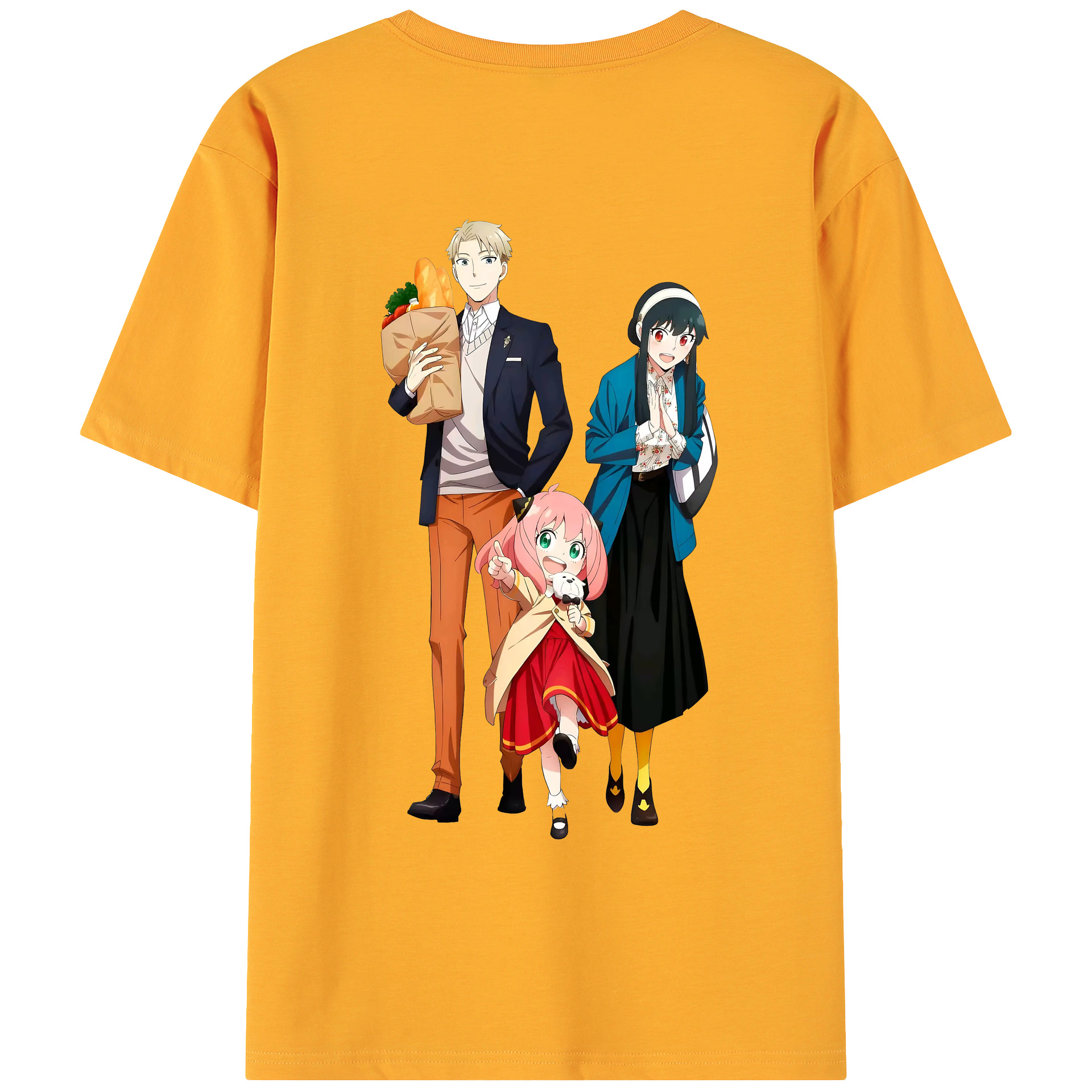 （画像用） SPY×FAMILY间谍家家酒 綿100％ メンズ半袖Tシャツ（バックプリント） 通気性