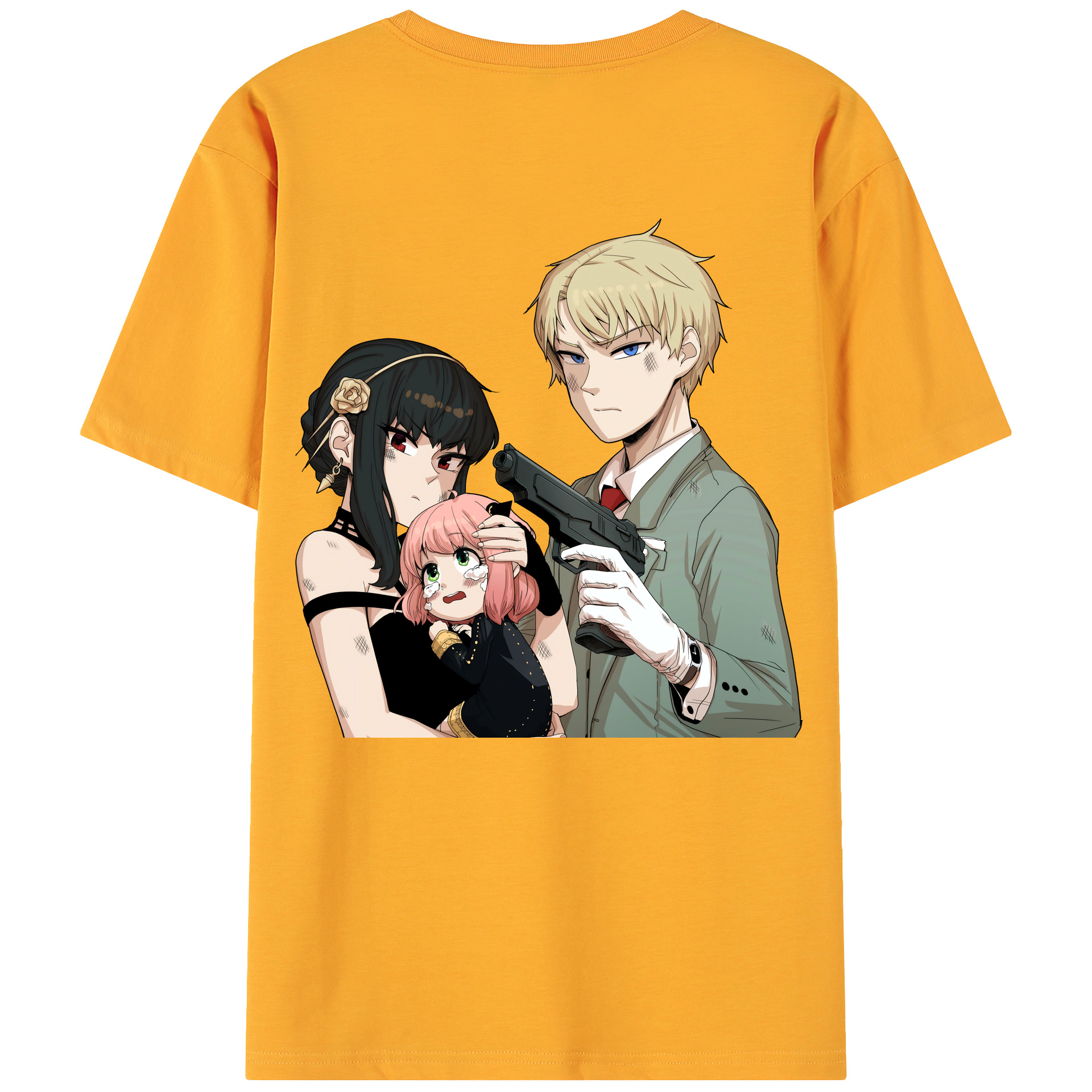 （画像用） SPY×FAMILY间谍家家酒 綿100％ メンズ半袖Tシャツ（バックプリント） 通気性