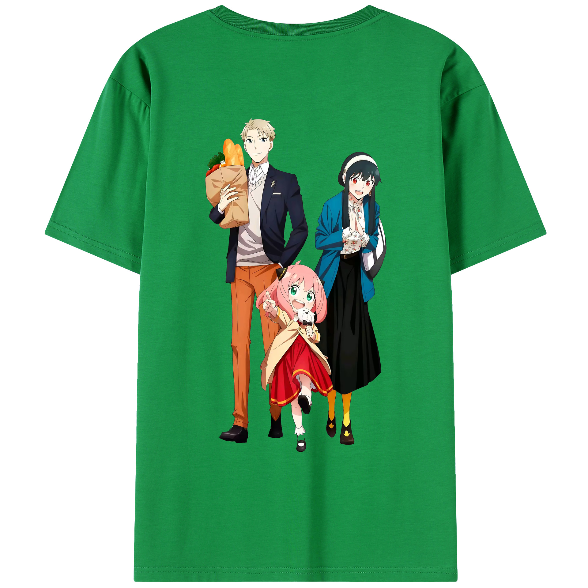 （画像用） SPY×FAMILY间谍家家酒 綿100％ メンズ半袖Tシャツ（バックプリント） 通気性