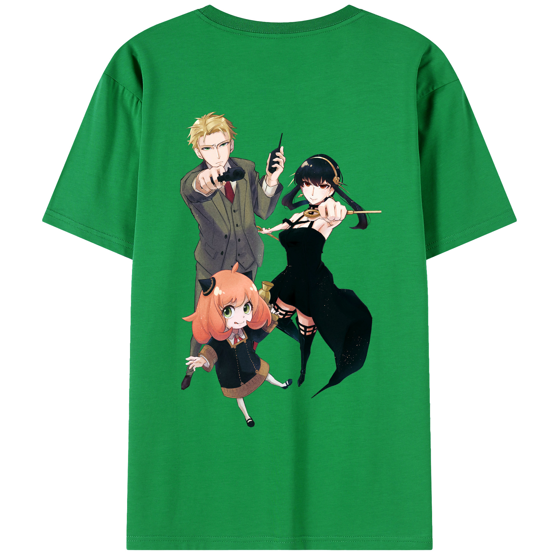（画像用） SPY×FAMILY间谍家家酒 綿100％ メンズ半袖Tシャツ（バックプリント） 通気性