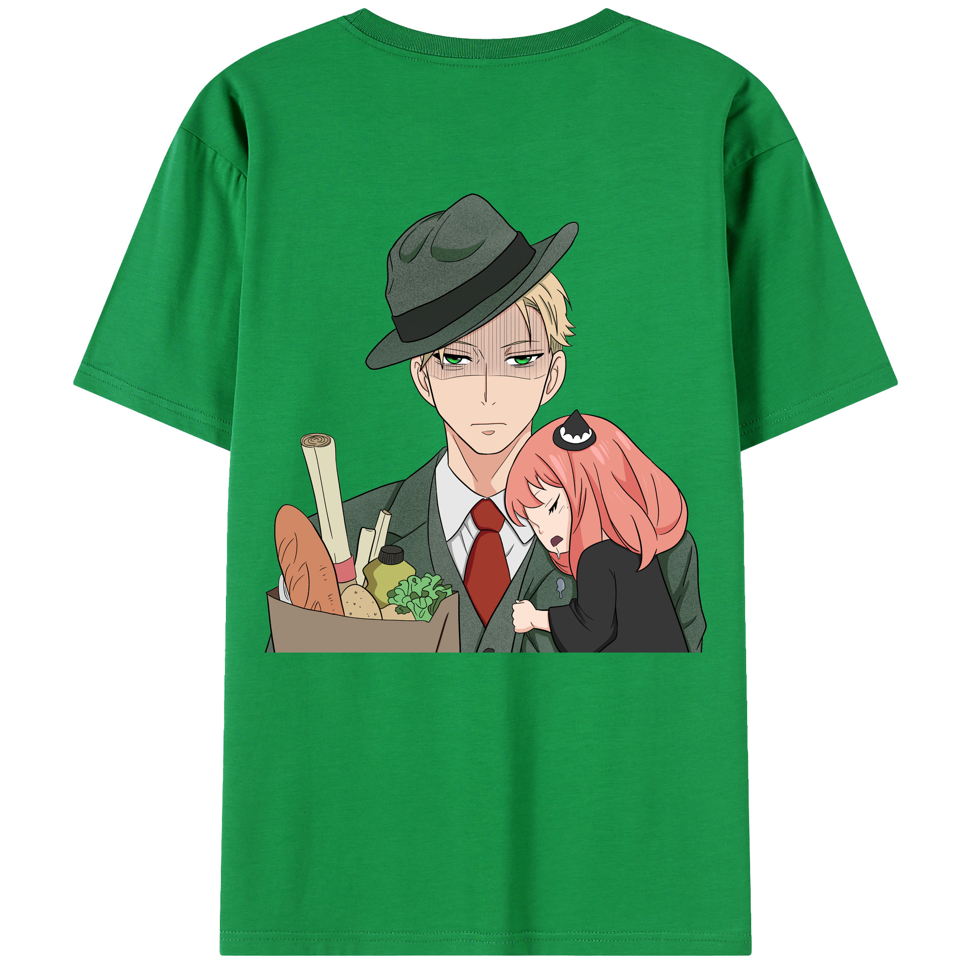（画像用） SPY×FAMILY间谍家家酒 綿100％ メンズ半袖Tシャツ（バックプリント） 通気性