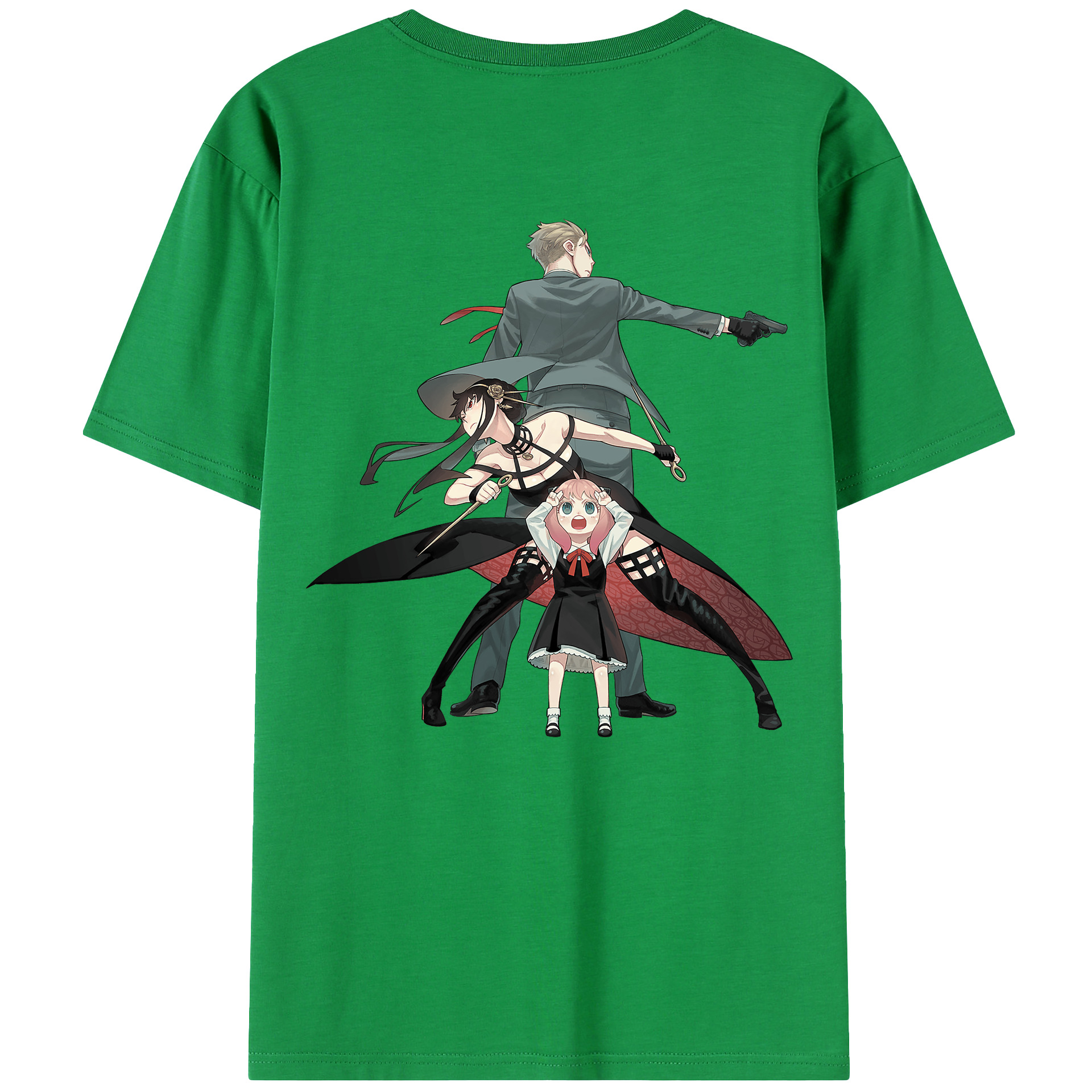 （画像用） SPY×FAMILY间谍家家酒 綿100％ メンズ半袖Tシャツ（バックプリント） 通気性