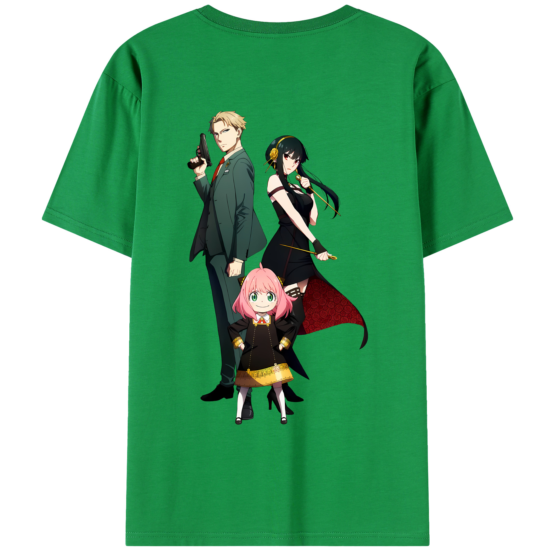 （画像用） SPY×FAMILY间谍家家酒 綿100％ メンズ半袖Tシャツ（バックプリント） 通気性