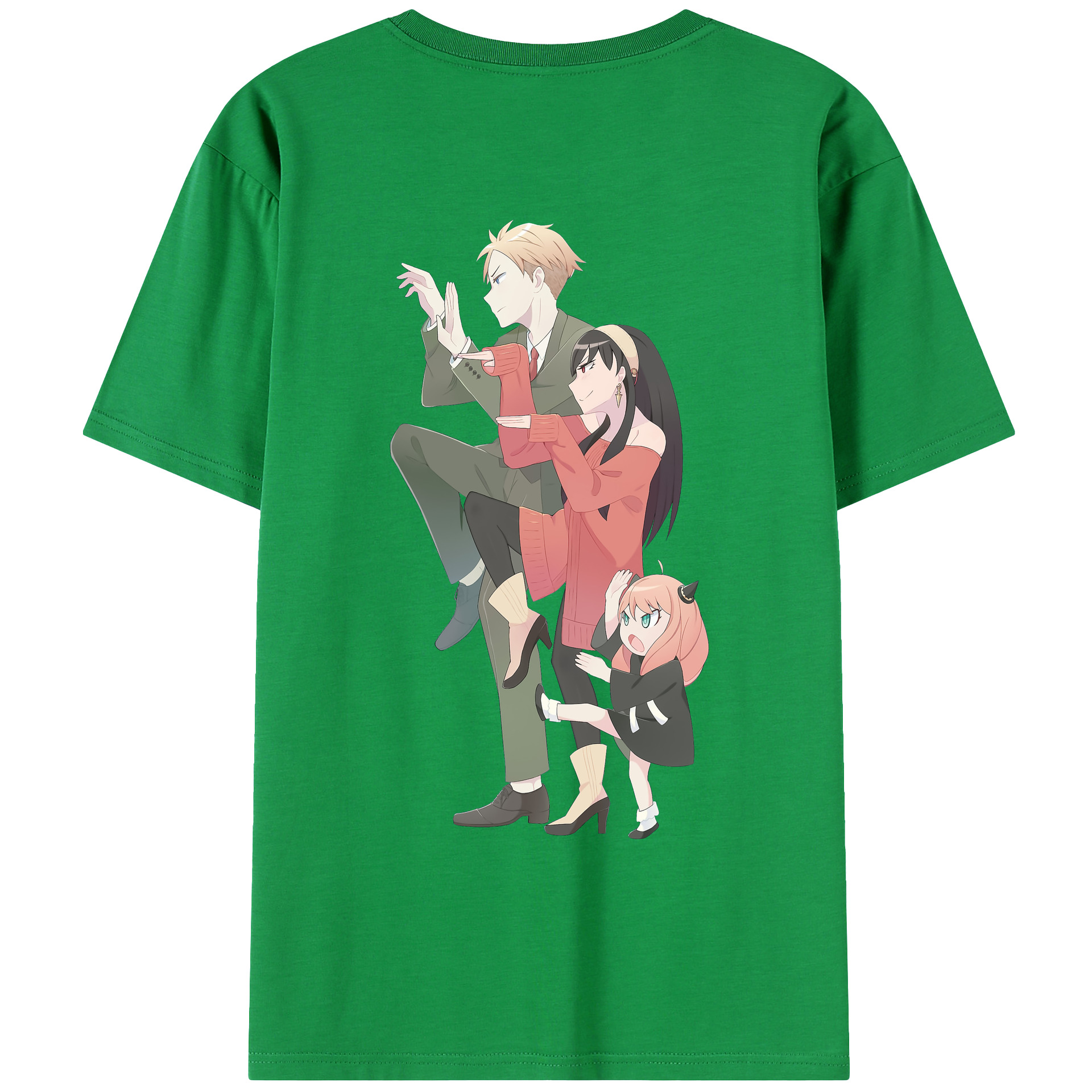 （画像用） SPY×FAMILY间谍家家酒 綿100％ メンズ半袖Tシャツ（バックプリント） 通気性