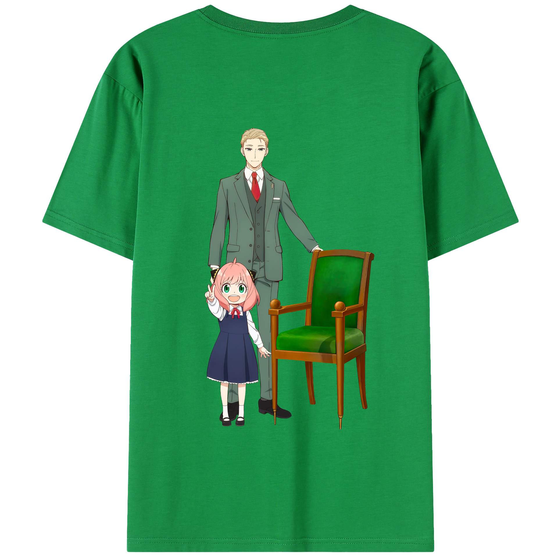 （画像用） SPY×FAMILY间谍家家酒 綿100％ メンズ半袖Tシャツ（バックプリント） 通気性