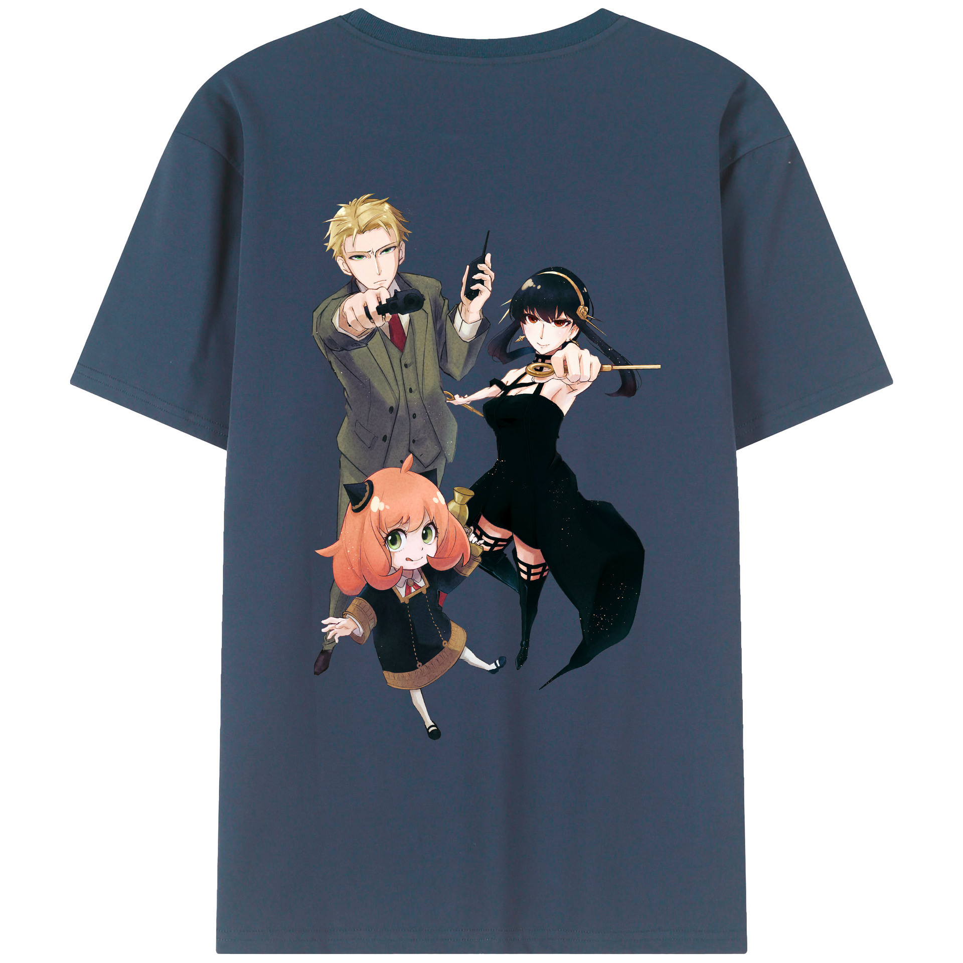 （画像用） SPY×FAMILY间谍家家酒 綿100％ メンズ半袖Tシャツ（バックプリント） 通気性