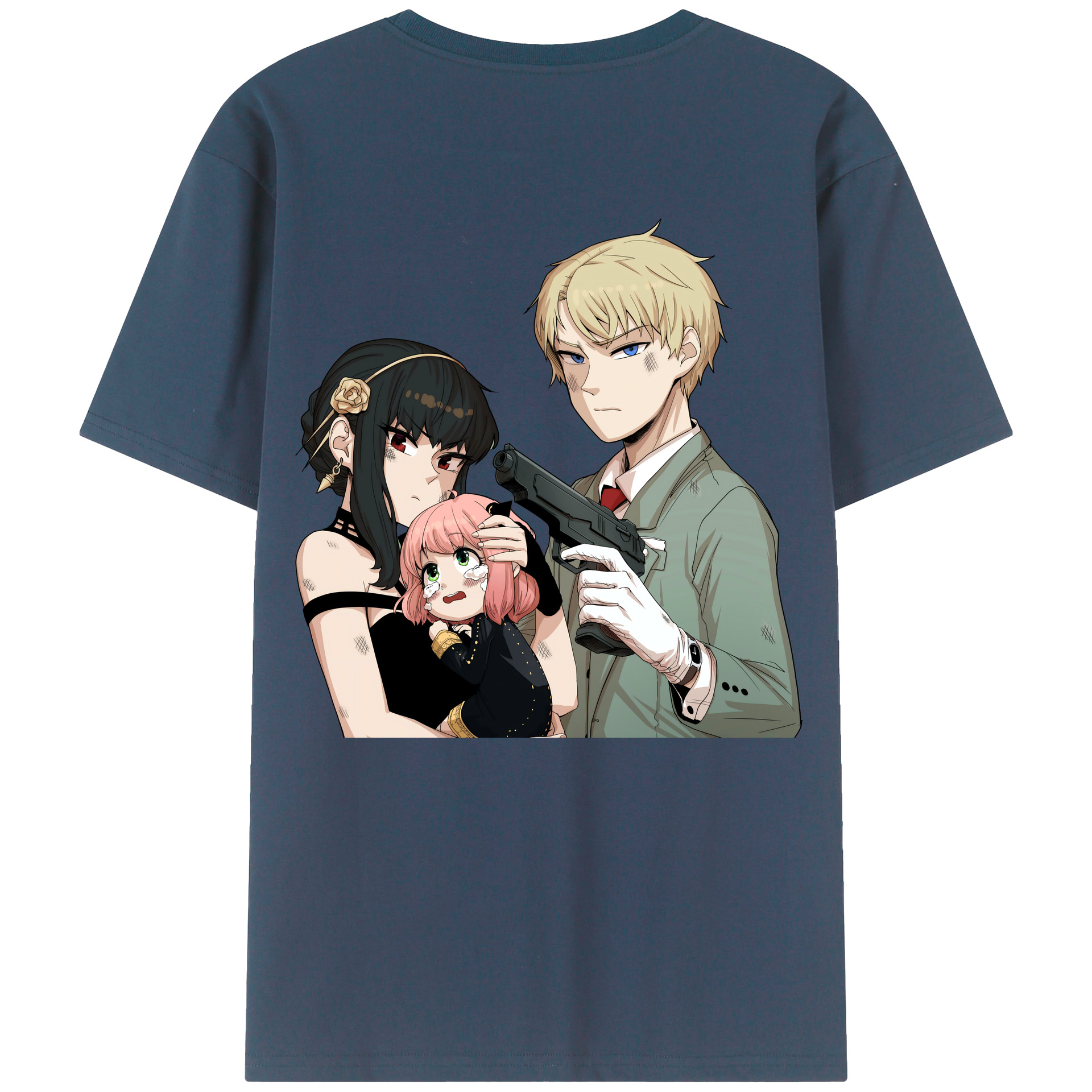 （画像用） SPY×FAMILY间谍家家酒 綿100％ メンズ半袖Tシャツ（バックプリント） 通気性