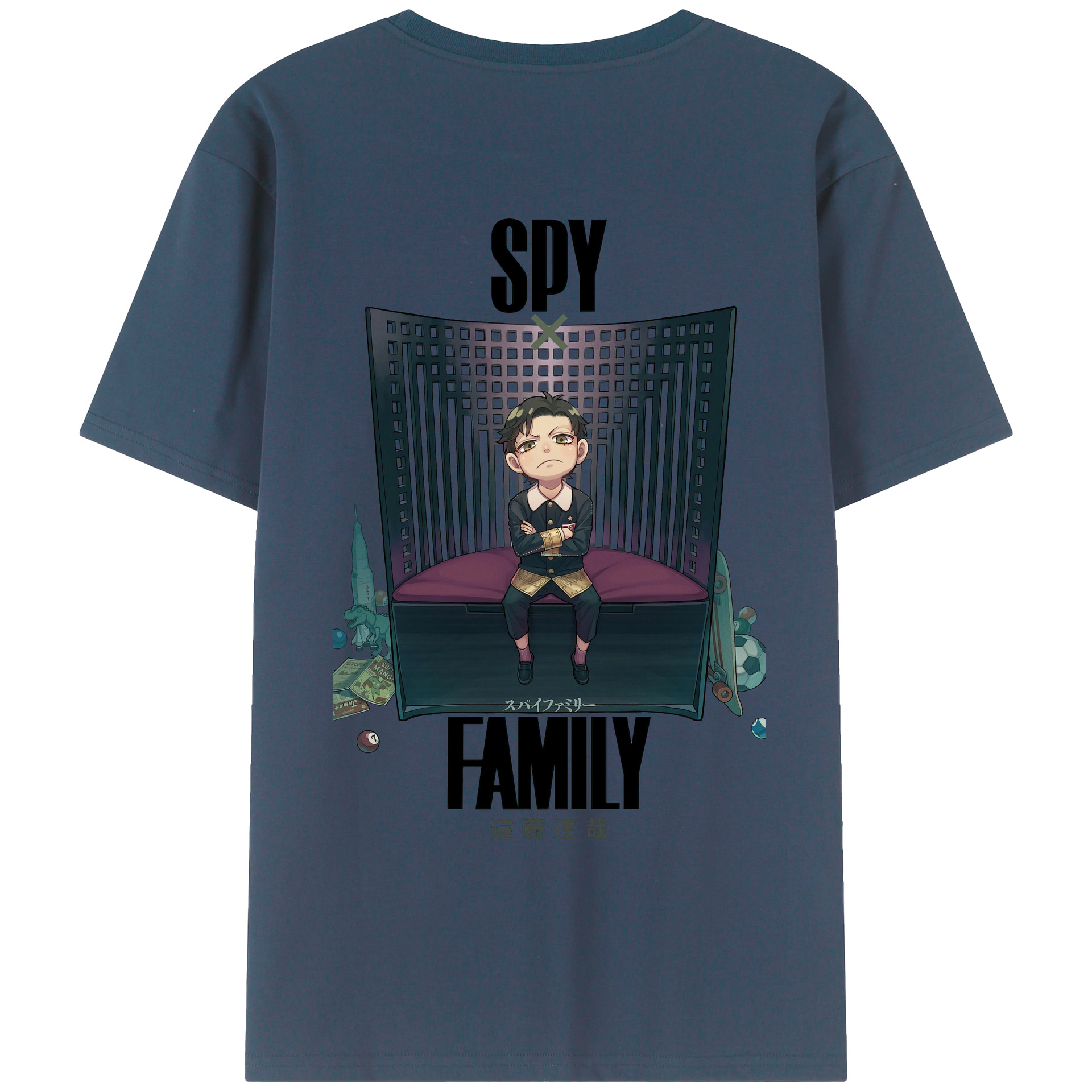 （画像用） SPY×FAMILY间谍家家酒 綿100％ メンズ半袖Tシャツ（バックプリント） 通気性