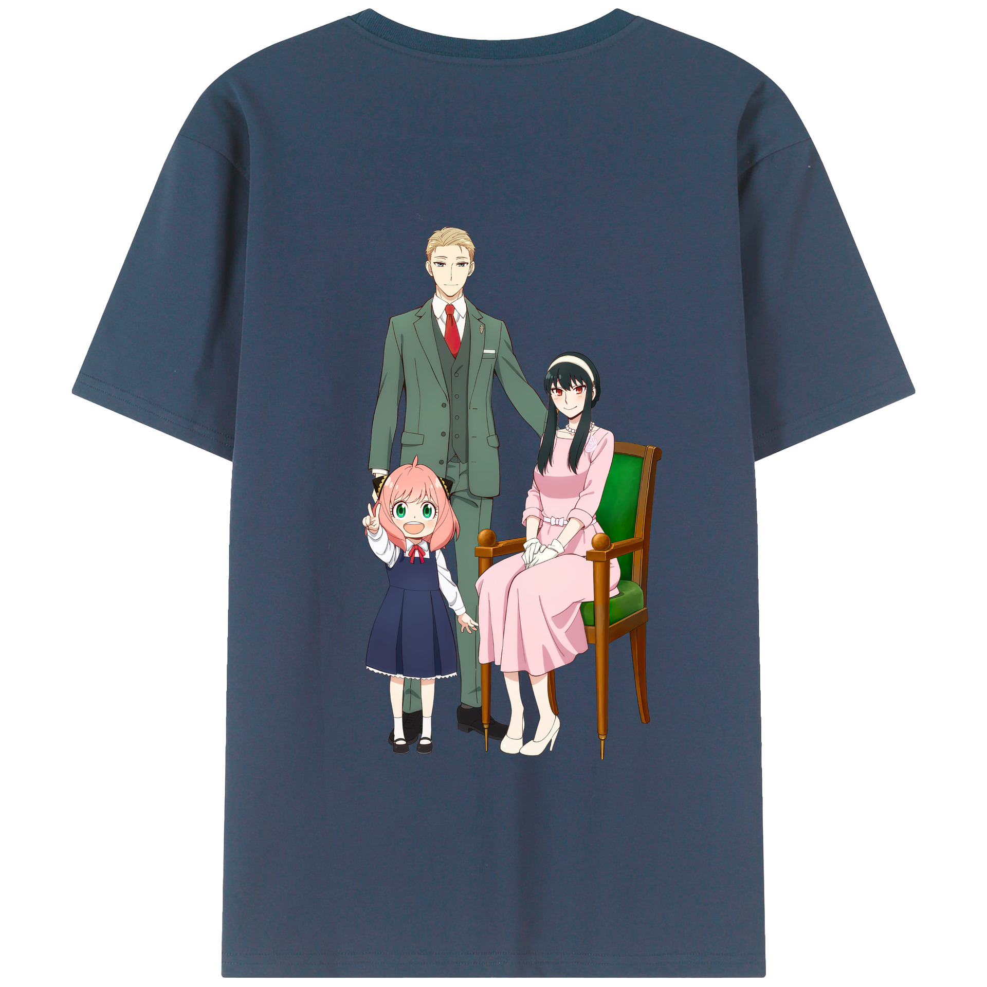 （画像用） SPY×FAMILY间谍家家酒 綿100％ メンズ半袖Tシャツ（バックプリント） 通気性