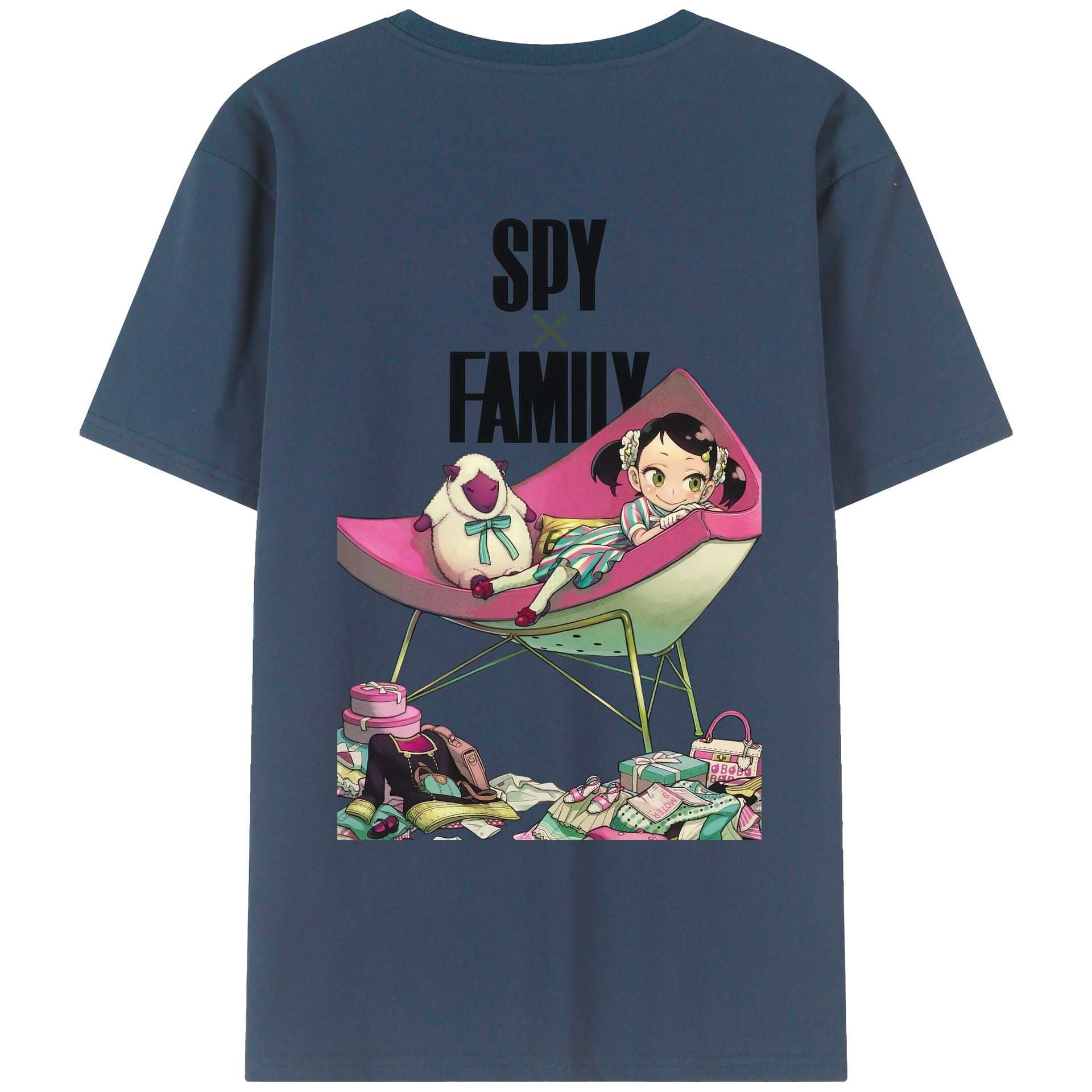 （画像用） SPY×FAMILY间谍家家酒 綿100％ メンズ半袖Tシャツ（バックプリント） 通気性