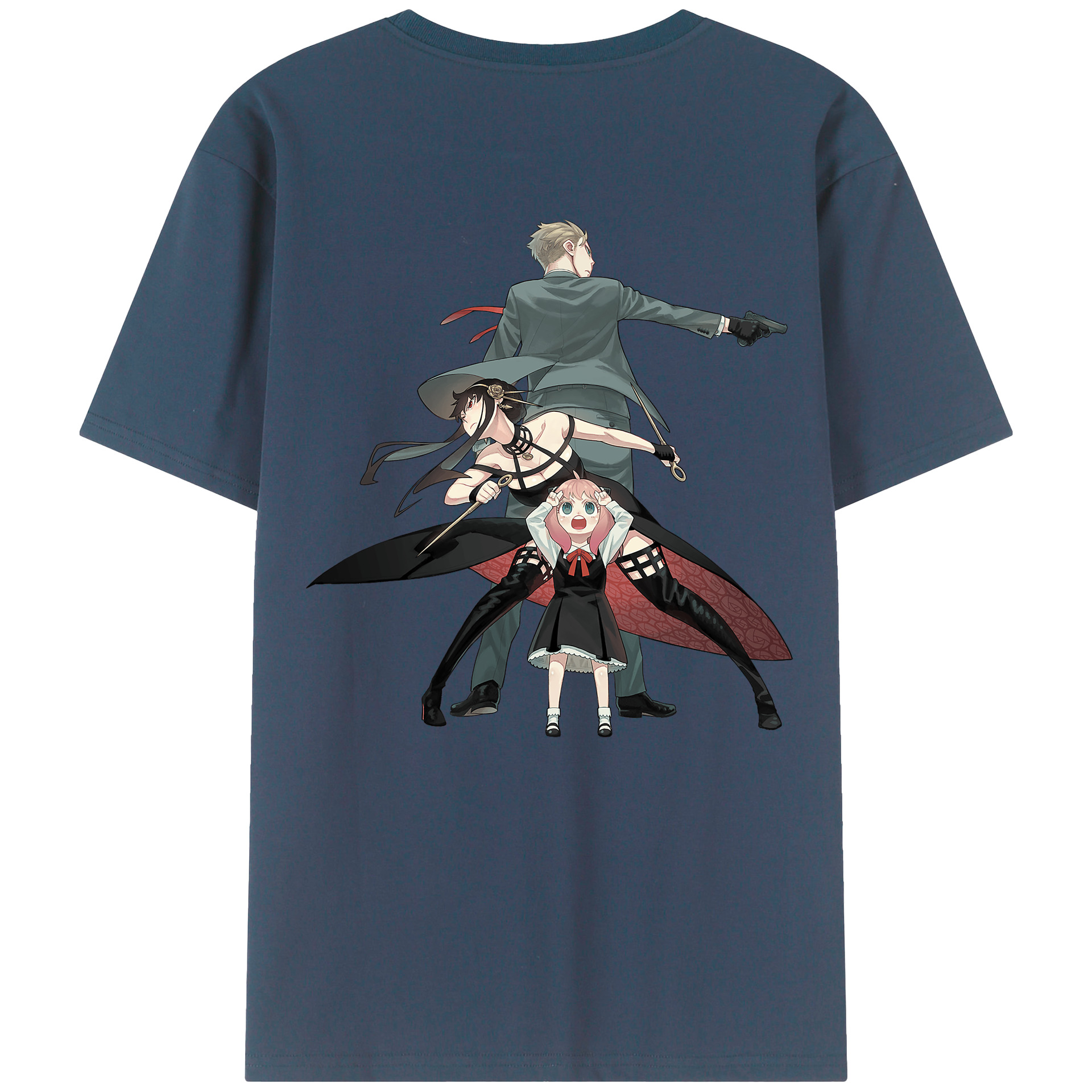 （画像用） SPY×FAMILY间谍家家酒 綿100％ メンズ半袖Tシャツ（バックプリント） 通気性