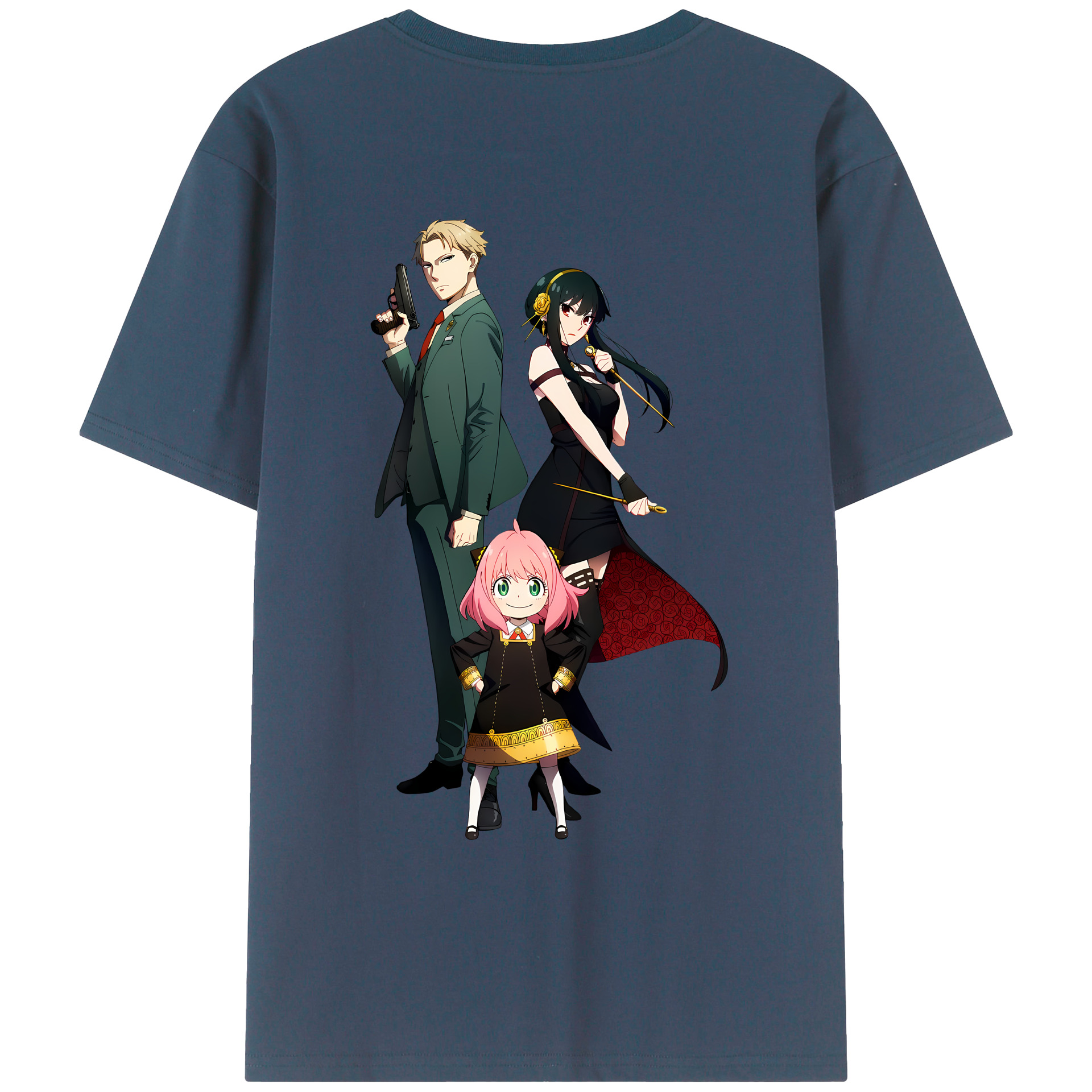 （画像用） SPY×FAMILY间谍家家酒 綿100％ メンズ半袖Tシャツ（バックプリント） 通気性