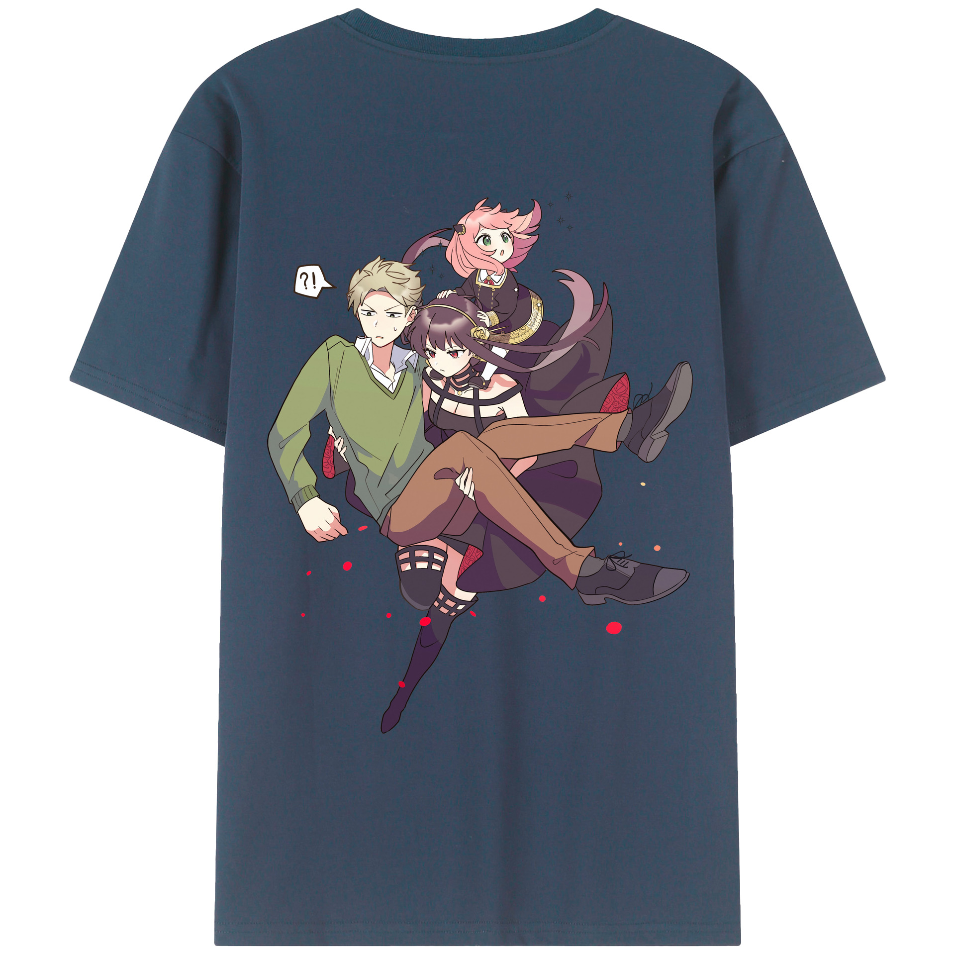 （画像用） SPY×FAMILY间谍家家酒 綿100％ メンズ半袖Tシャツ（バックプリント） 通気性