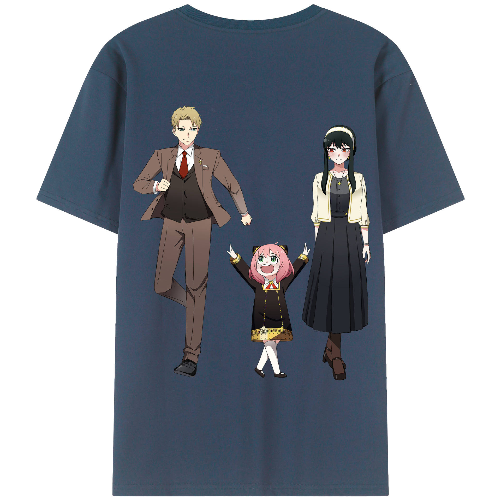 （画像用） SPY×FAMILY间谍家家酒 綿100％ メンズ半袖Tシャツ（バックプリント） 通気性