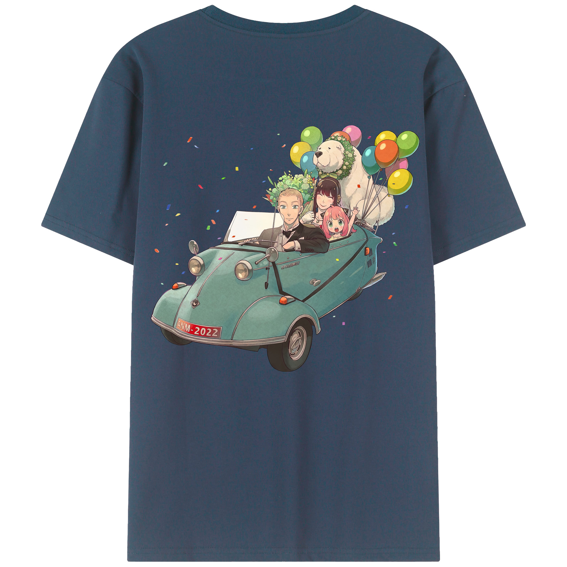 （画像用） SPY×FAMILY间谍家家酒 綿100％ メンズ半袖Tシャツ（バックプリント） 通気性