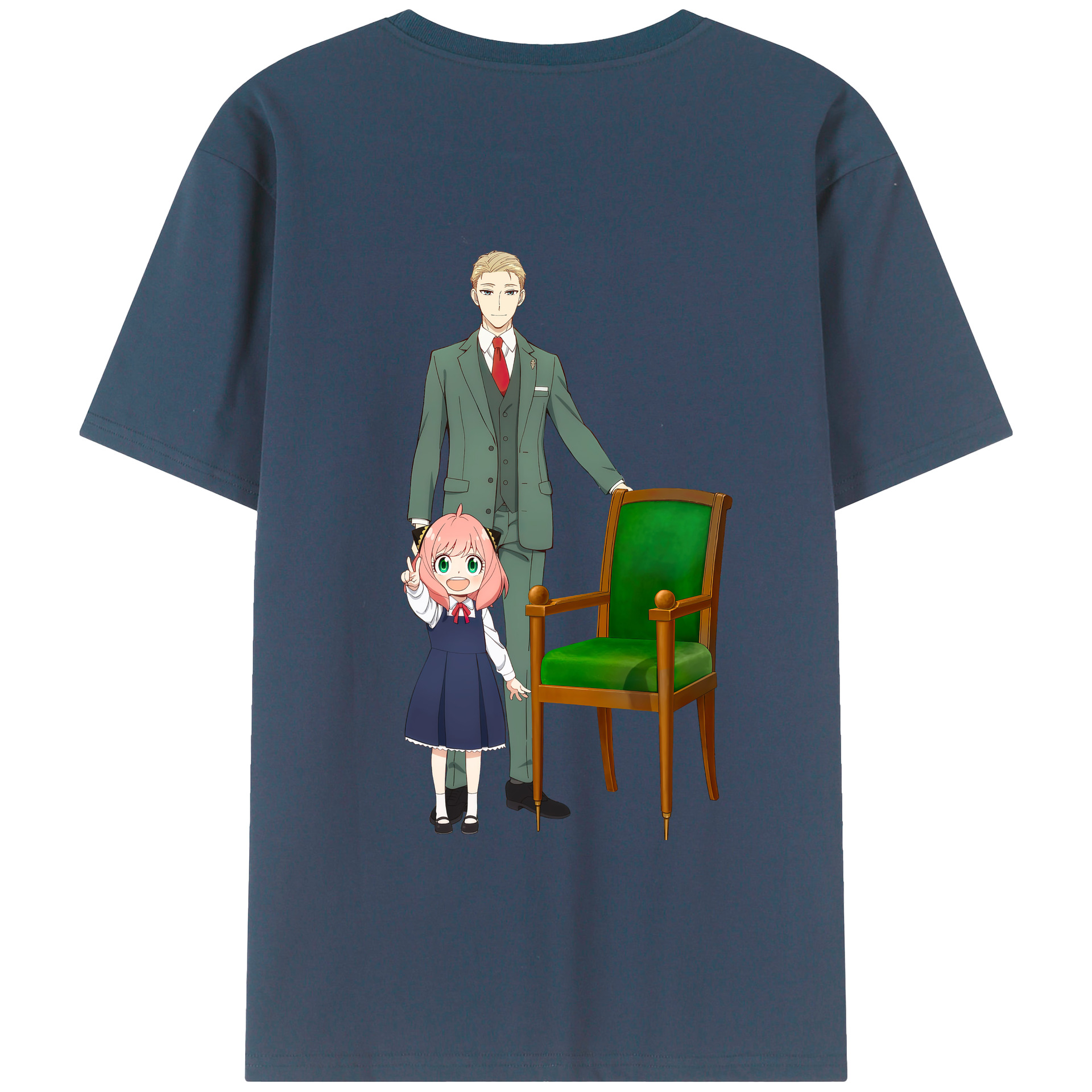 （画像用） SPY×FAMILY间谍家家酒 綿100％ メンズ半袖Tシャツ（バックプリント） 通気性