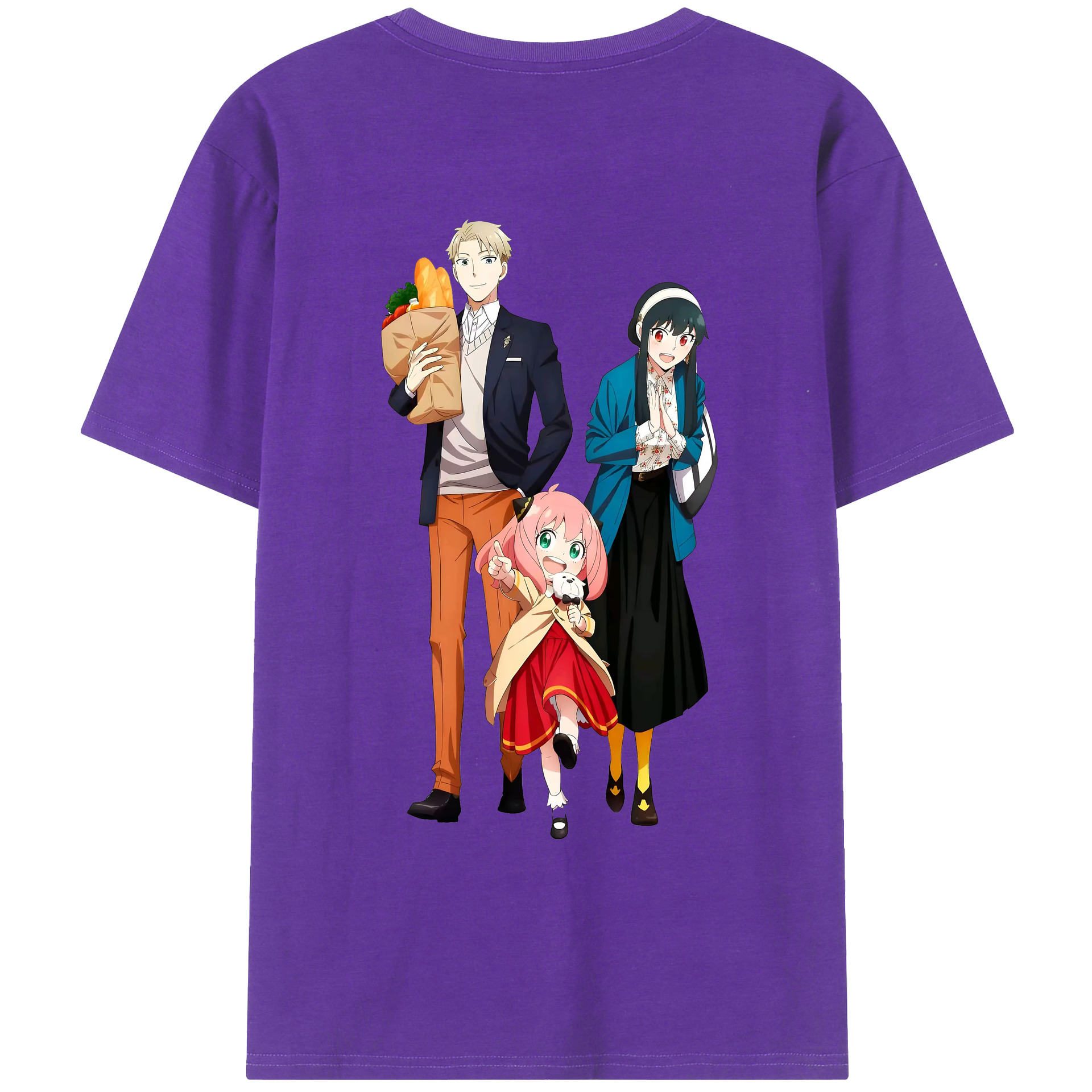 （画像用） SPY×FAMILY间谍家家酒 綿100％ メンズ半袖Tシャツ（バックプリント） 通気性