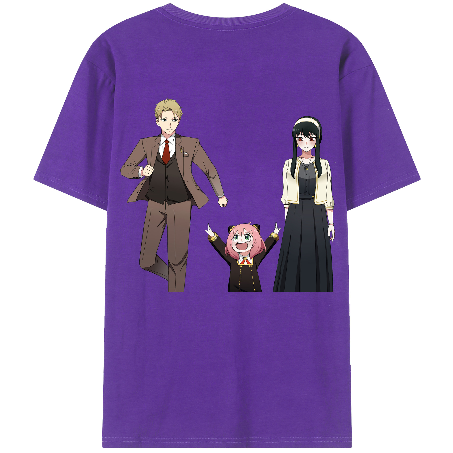 （画像用） SPY×FAMILY间谍家家酒 綿100％ メンズ半袖Tシャツ（バックプリント） 通気性