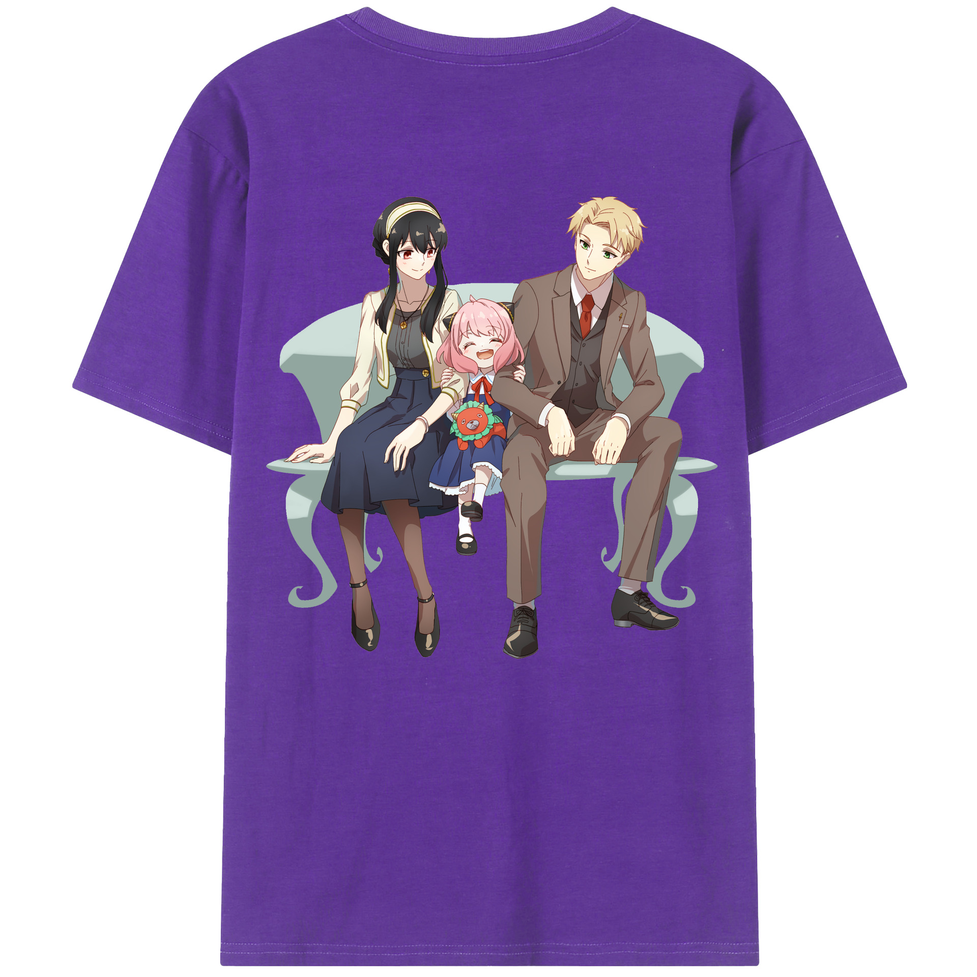 （画像用） SPY×FAMILY间谍家家酒 綿100％ メンズ半袖Tシャツ（バックプリント） 通気性