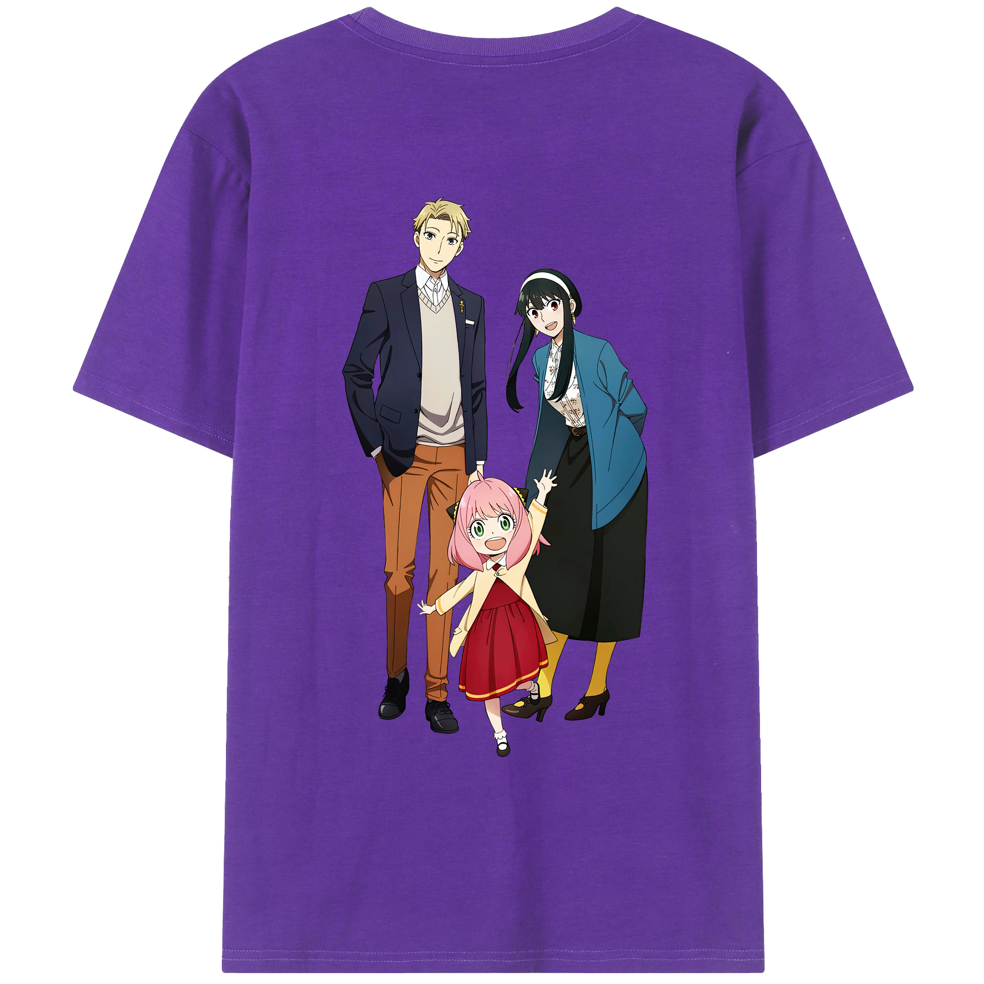 （画像用） SPY×FAMILY间谍家家酒 綿100％ メンズ半袖Tシャツ（バックプリント） 通気性