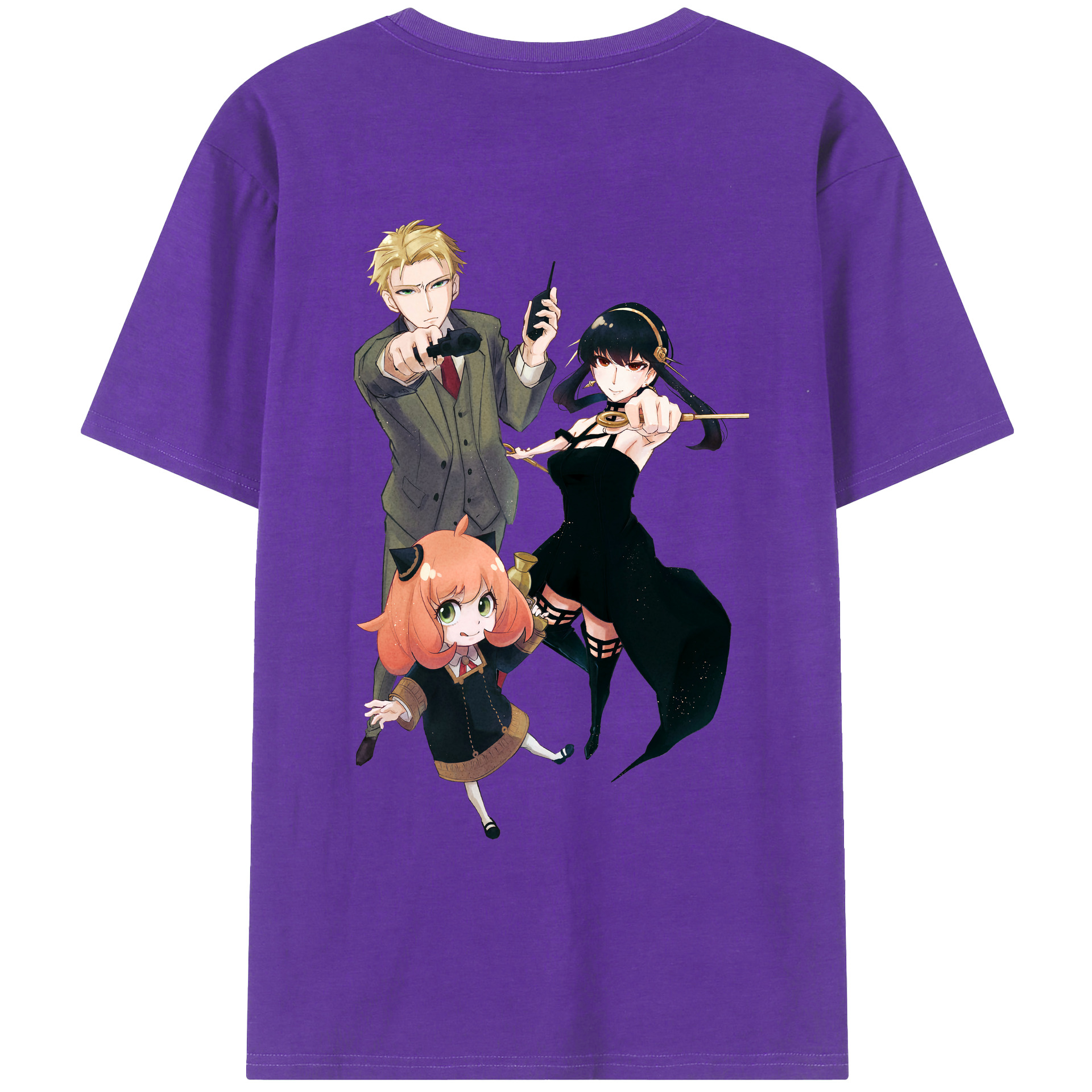（画像用） SPY×FAMILY间谍家家酒 綿100％ メンズ半袖Tシャツ（バックプリント） 通気性