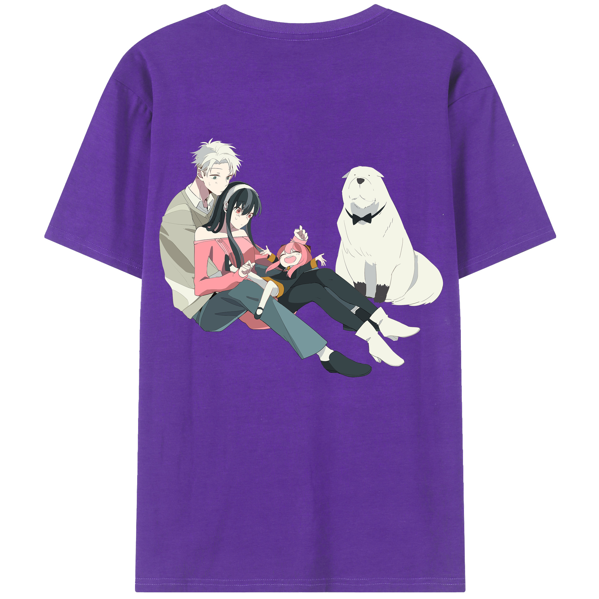 （画像用） SPY×FAMILY间谍家家酒 綿100％ メンズ半袖Tシャツ（バックプリント） 通気性