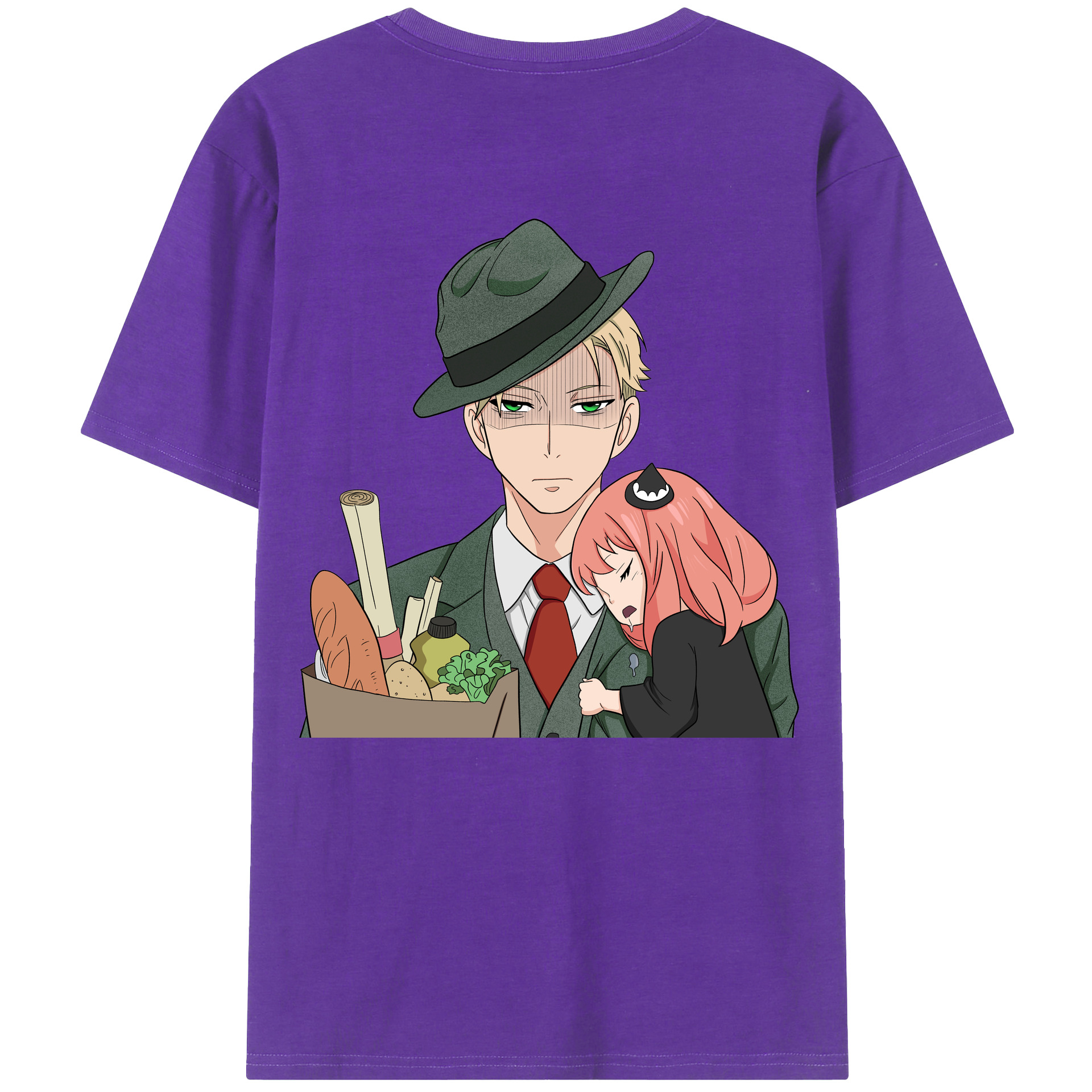 （画像用） SPY×FAMILY间谍家家酒 綿100％ メンズ半袖Tシャツ（バックプリント） 通気性