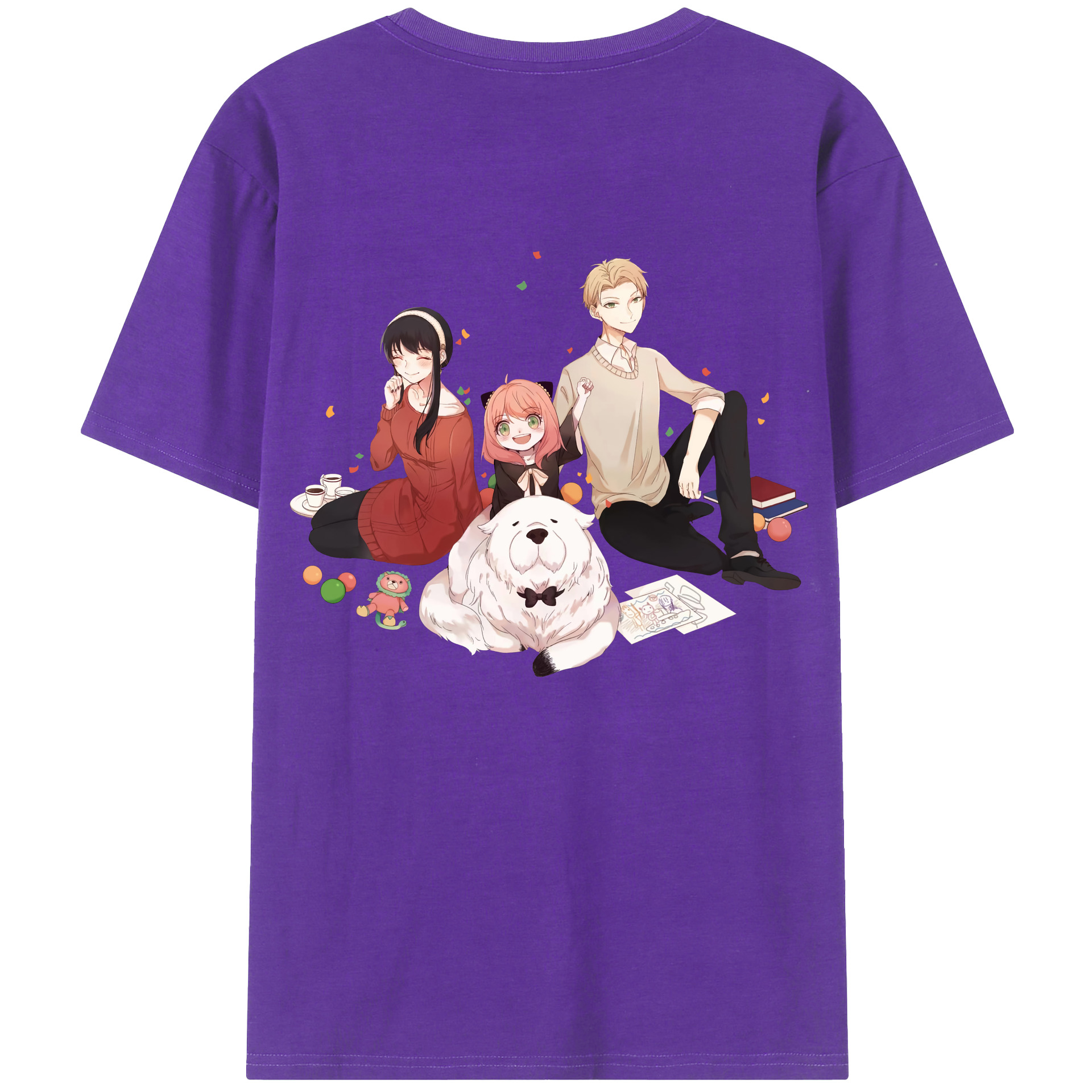 （画像用） SPY×FAMILY间谍家家酒 綿100％ メンズ半袖Tシャツ（バックプリント） 通気性