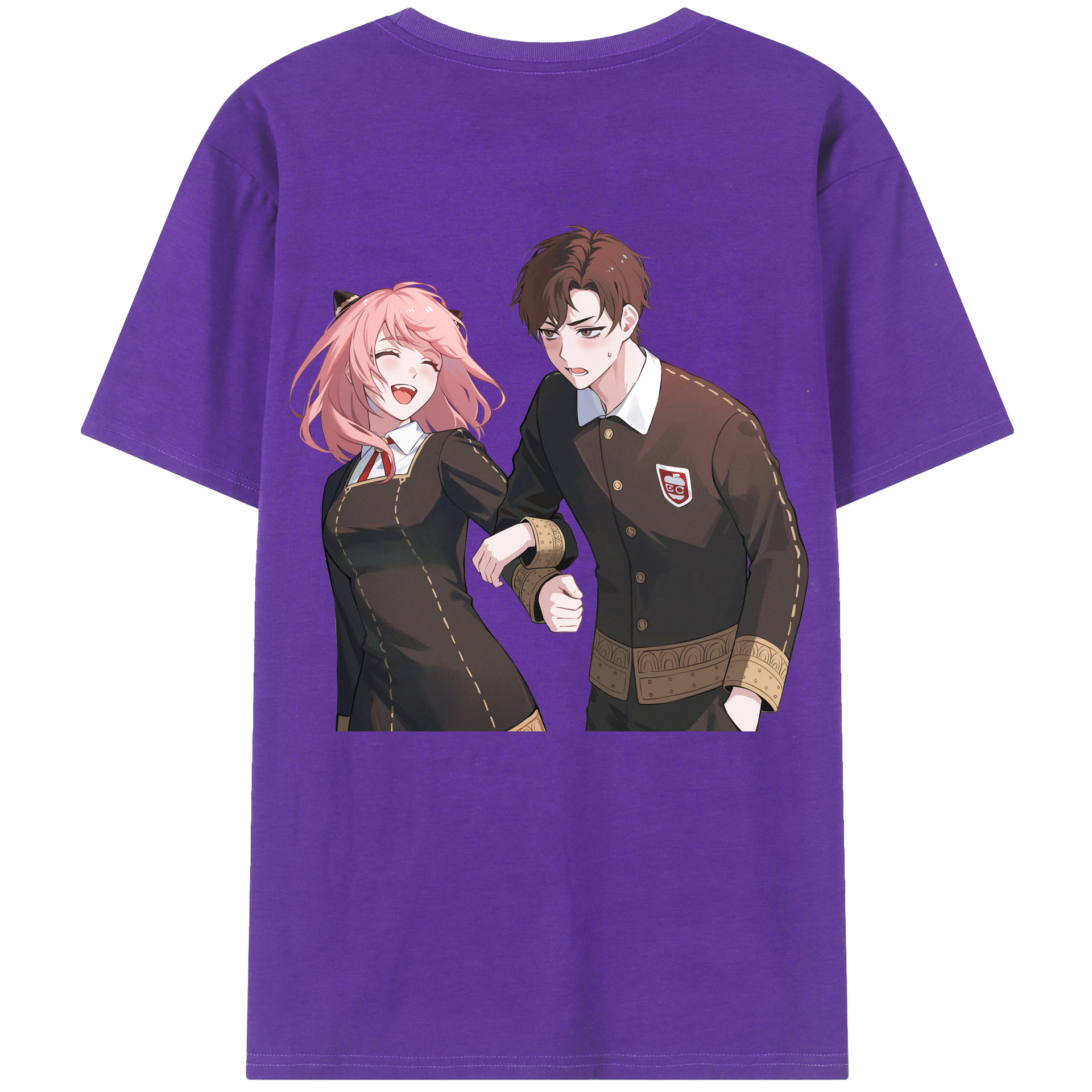 （画像用） SPY×FAMILY间谍家家酒 綿100％ メンズ半袖Tシャツ（バックプリント） 通気性