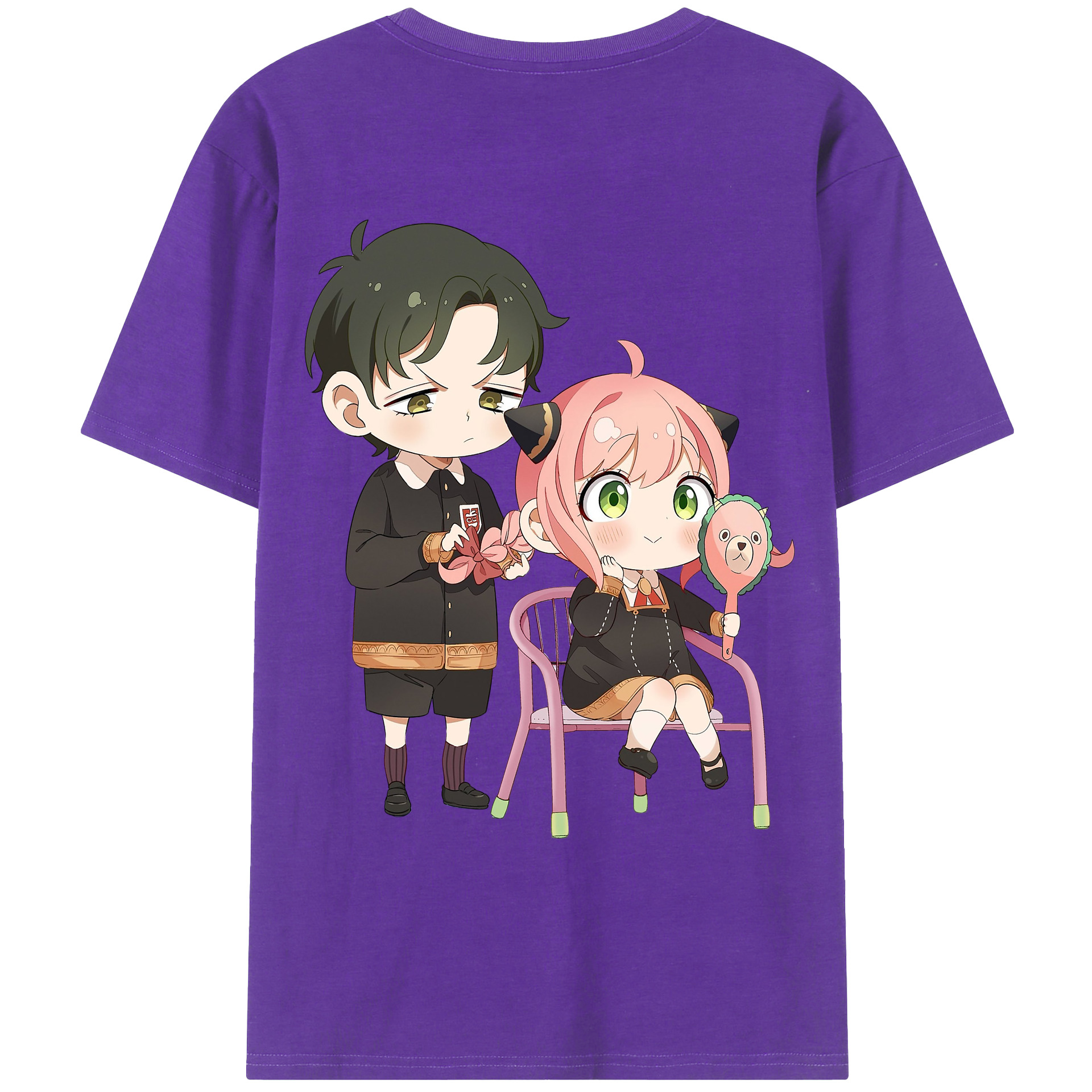（画像用） SPY×FAMILY间谍家家酒 綿100％ メンズ半袖Tシャツ（バックプリント） 通気性